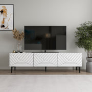 Móvel de TV – 160cm x 44.1cm x 31.4cm – Branco – Painel de Partículas Revestido a Melamina