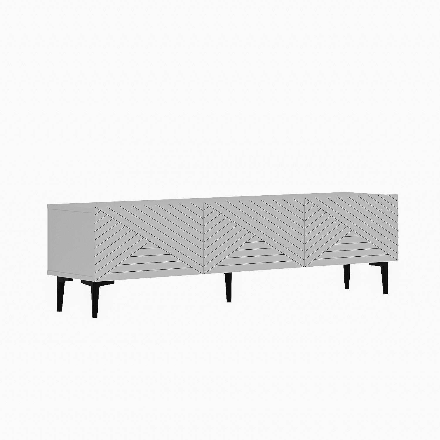 Móvel de TV – 160cm x 44.1cm x 31.4cm – Branco – Painel de Partículas Revestido a Melamina