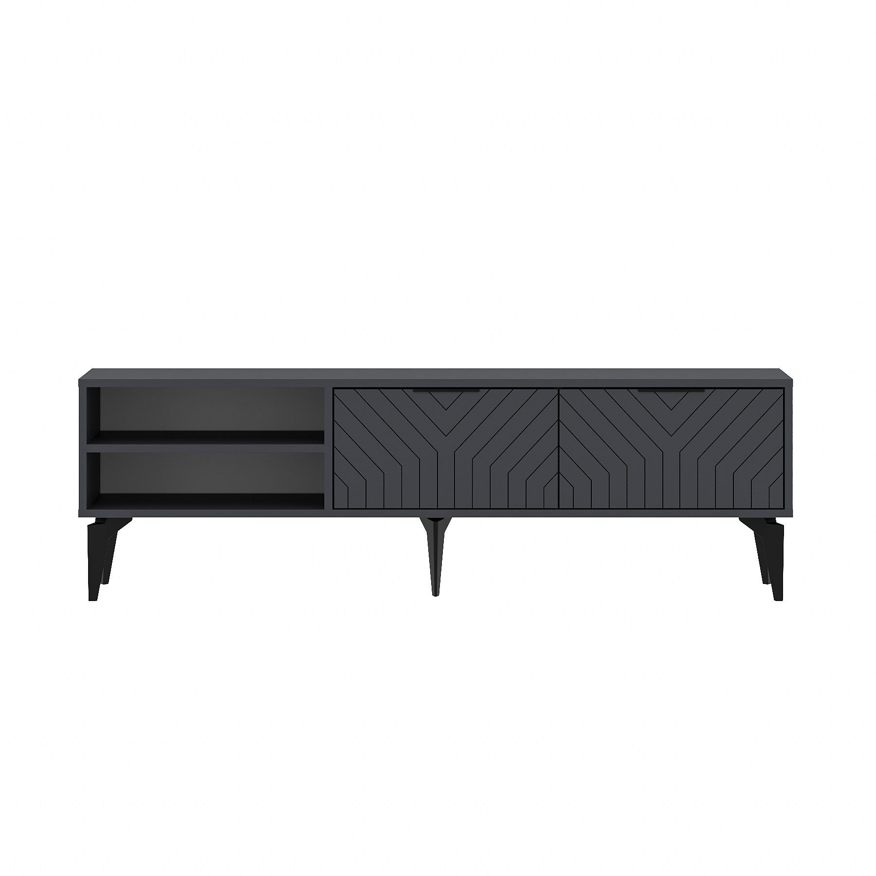 Móvel de TV – 160 cm – Antracite – Painel de partículas revestido a melamina