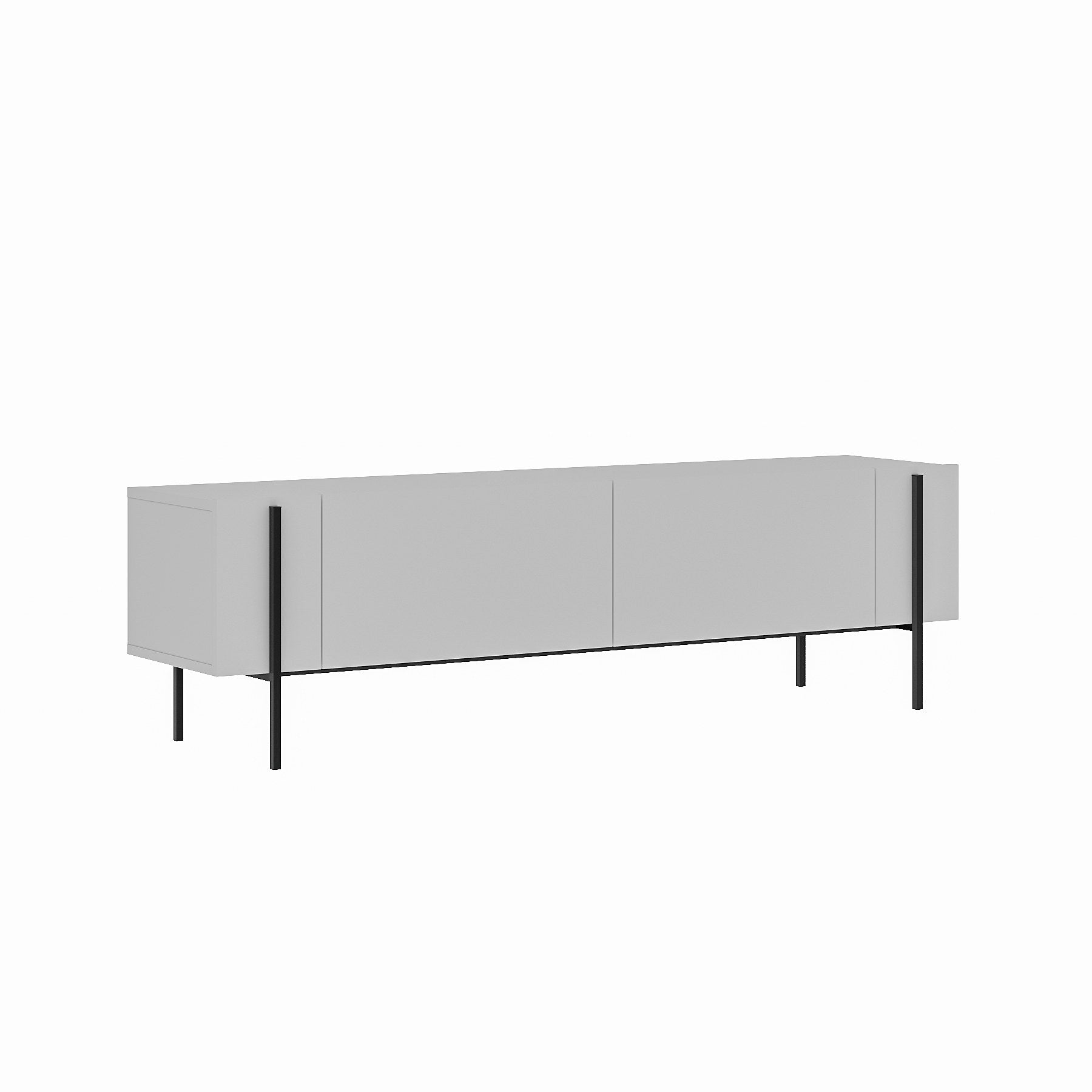 Móvel de TV – 160 cm x 45.6 cm x 31.4 cm – Branco – Painéis de partículas revestidos a melamina