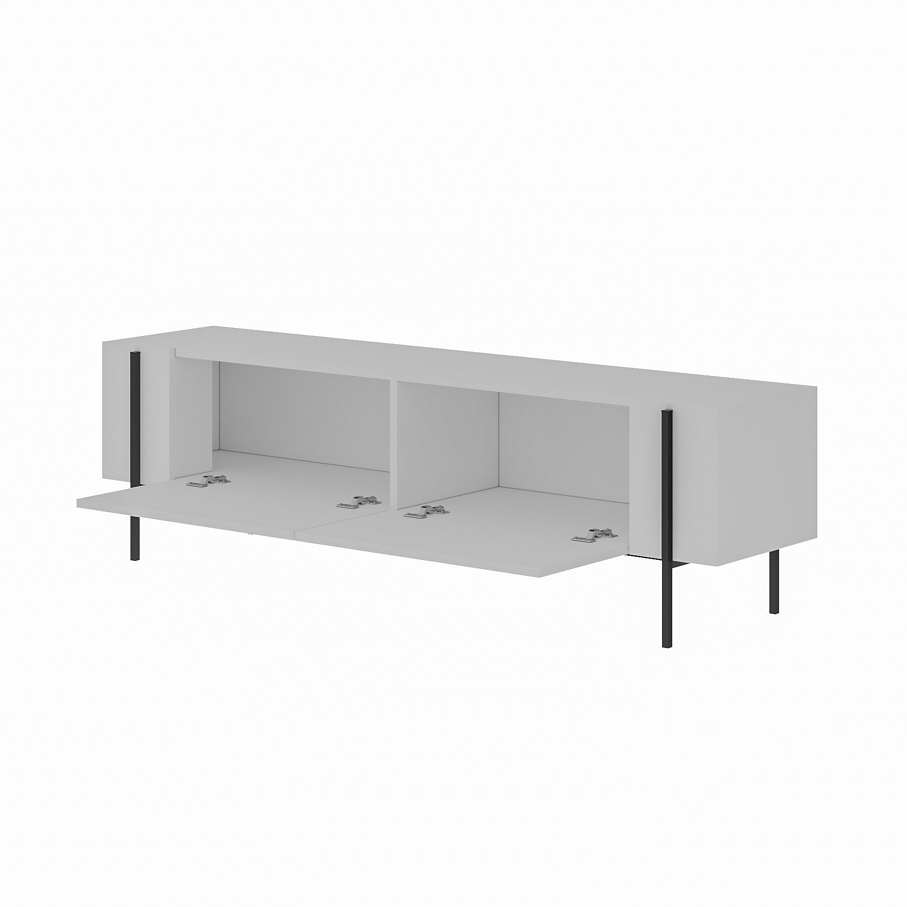Móvel de TV – 160 cm x 45.6 cm x 31.4 cm – Branco – Painéis de partículas revestidos a melamina
