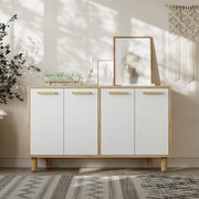 Aparador – 120cm x 73.6cm x 29.6cm – Carvalho Safira e Branco – Painel de partículas revestido a melamina