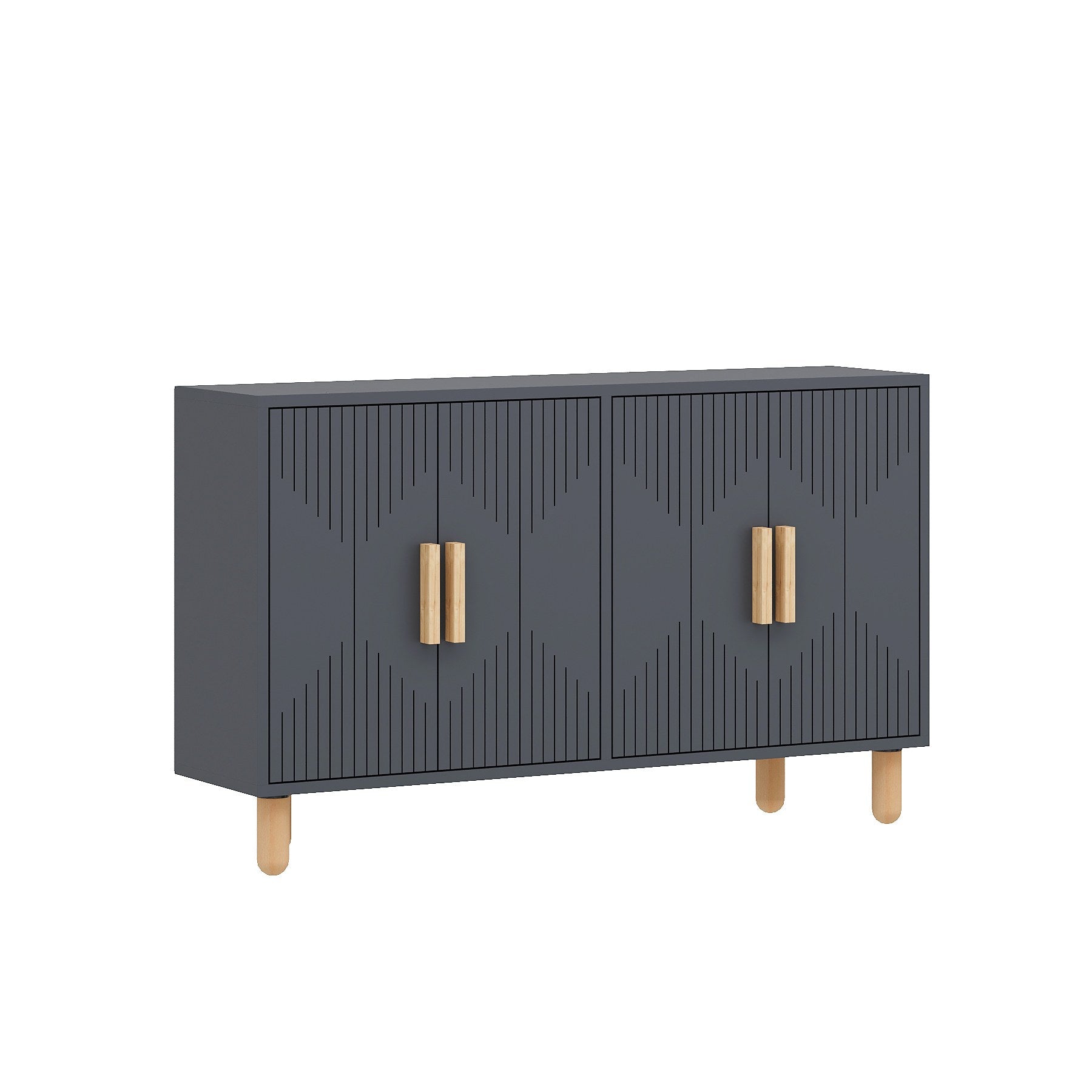 Aparador de Painéis de Partículas Revestido a Melamina – 120cm x 73.6cm x 29.6cm – Antracite