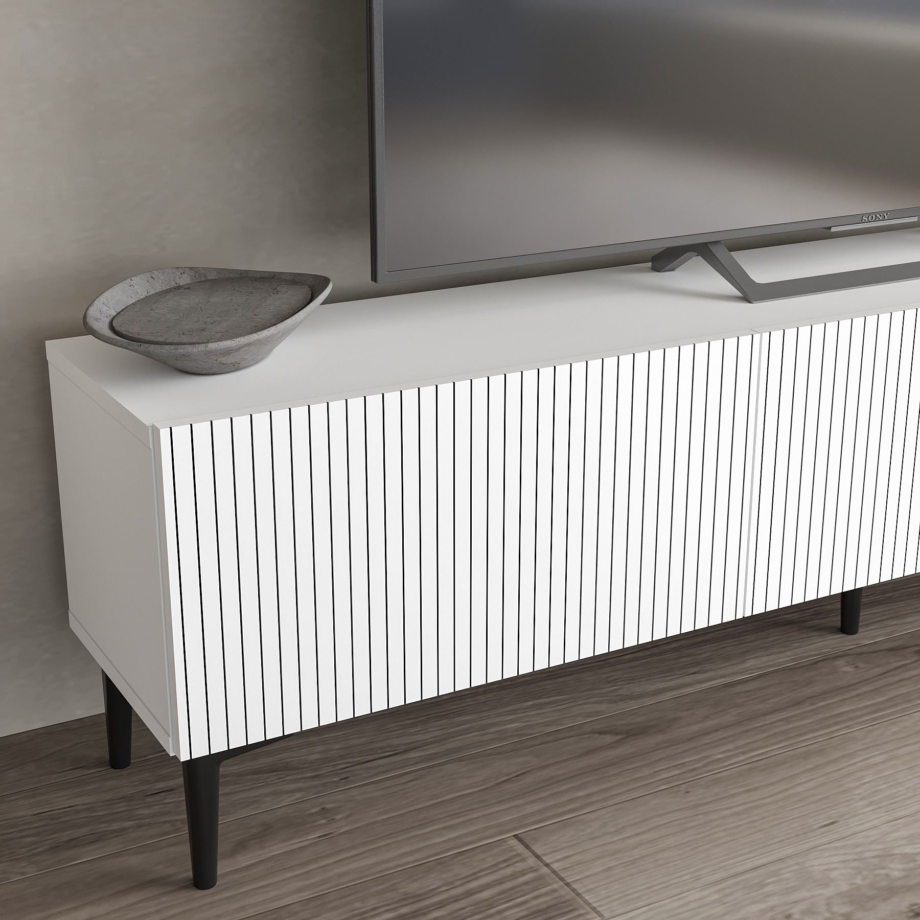 Móvel de TV – 180 cm x 45 cm x 31,4 cm – Branco – MDF