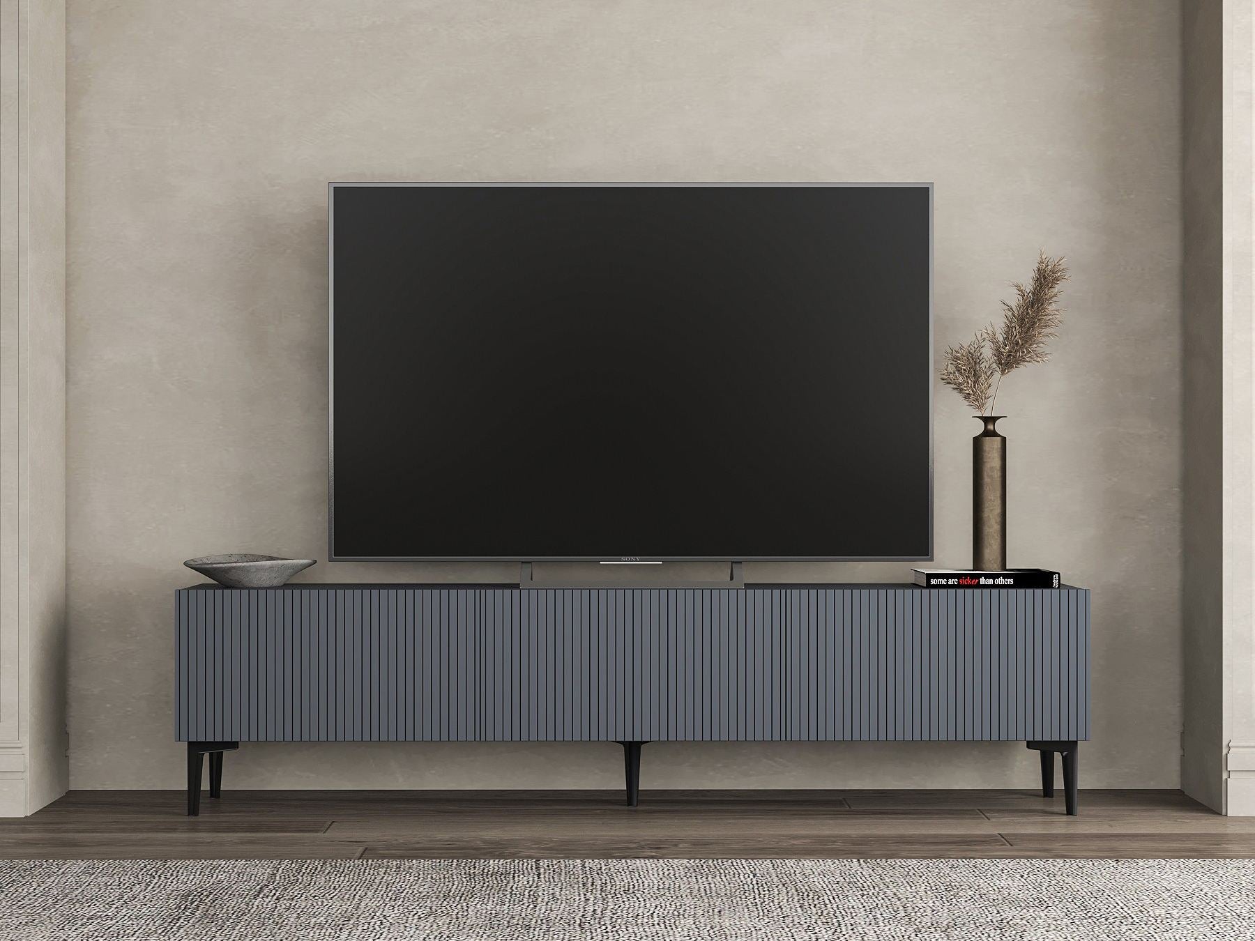 Móvel de TV – 180 cm x 45 cm x 31,4 cm – Antracite – Melamina