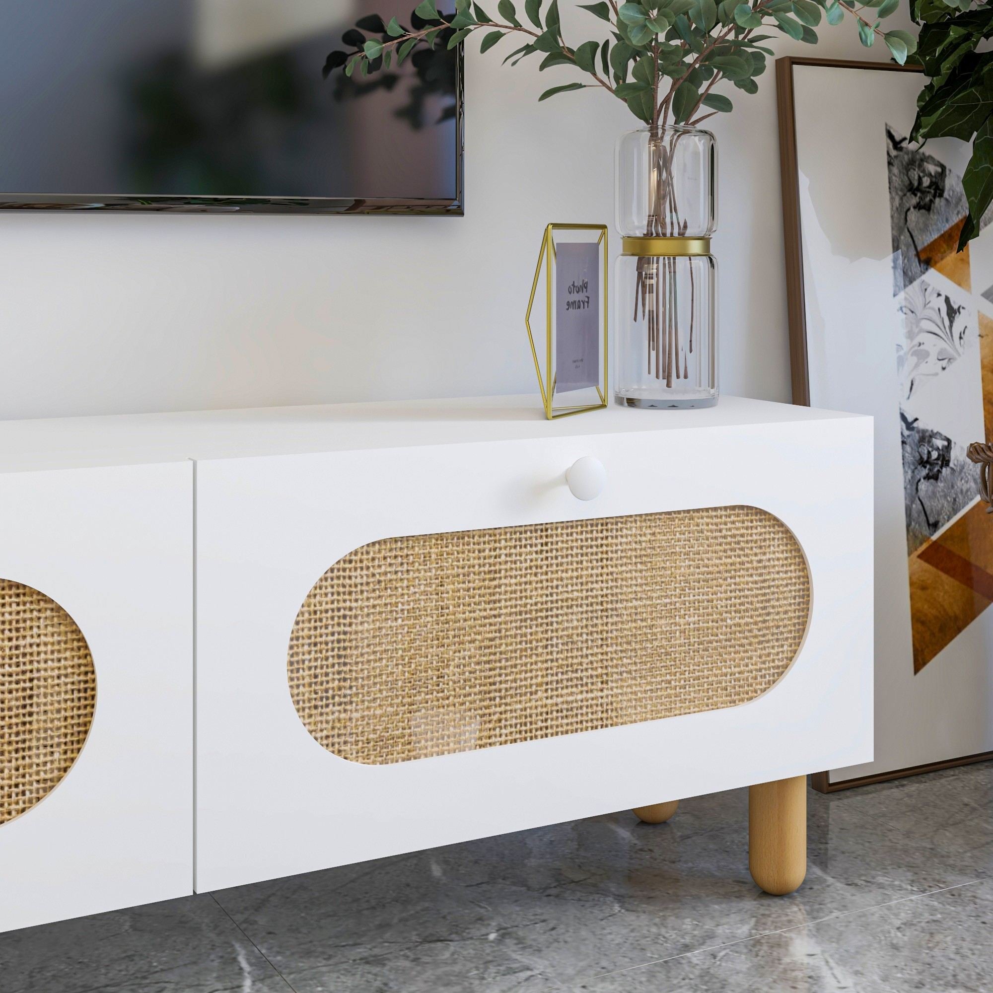 Móvel de TV – 180 cm x 42,6 cm x 31,4 cm – Branco – MDF