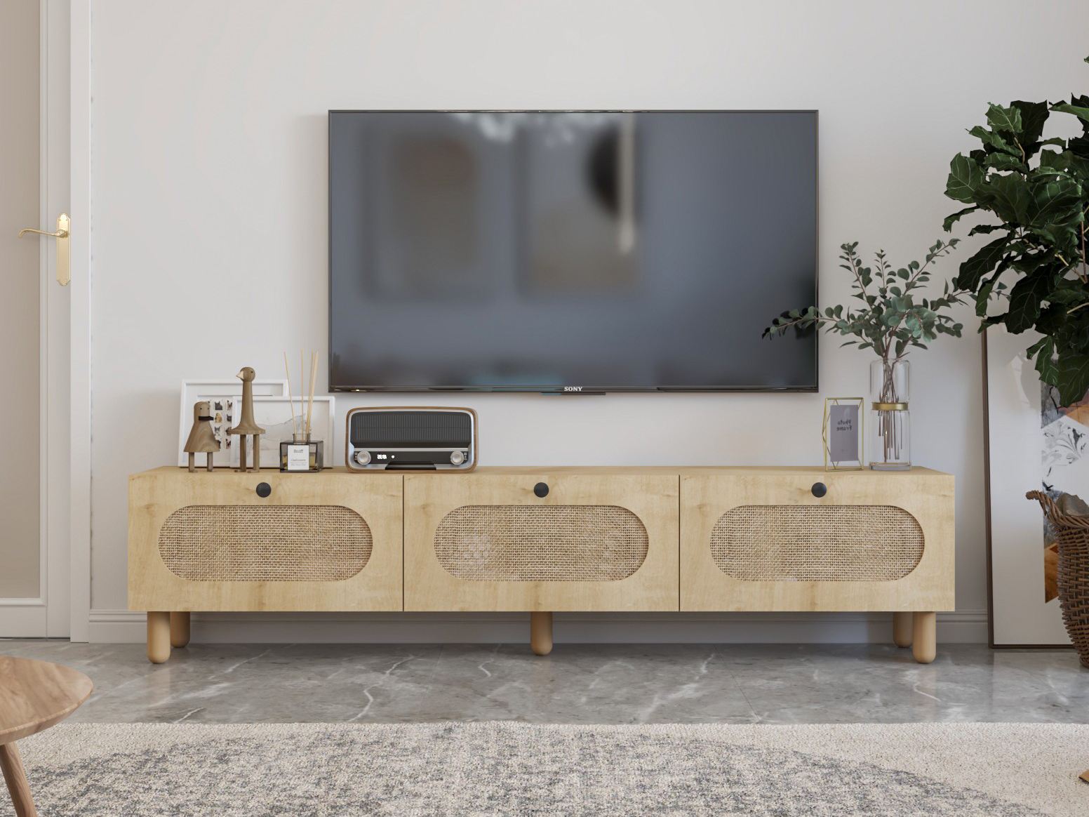 Móvel de TV – 180cm – Carvalho Safira – MDF