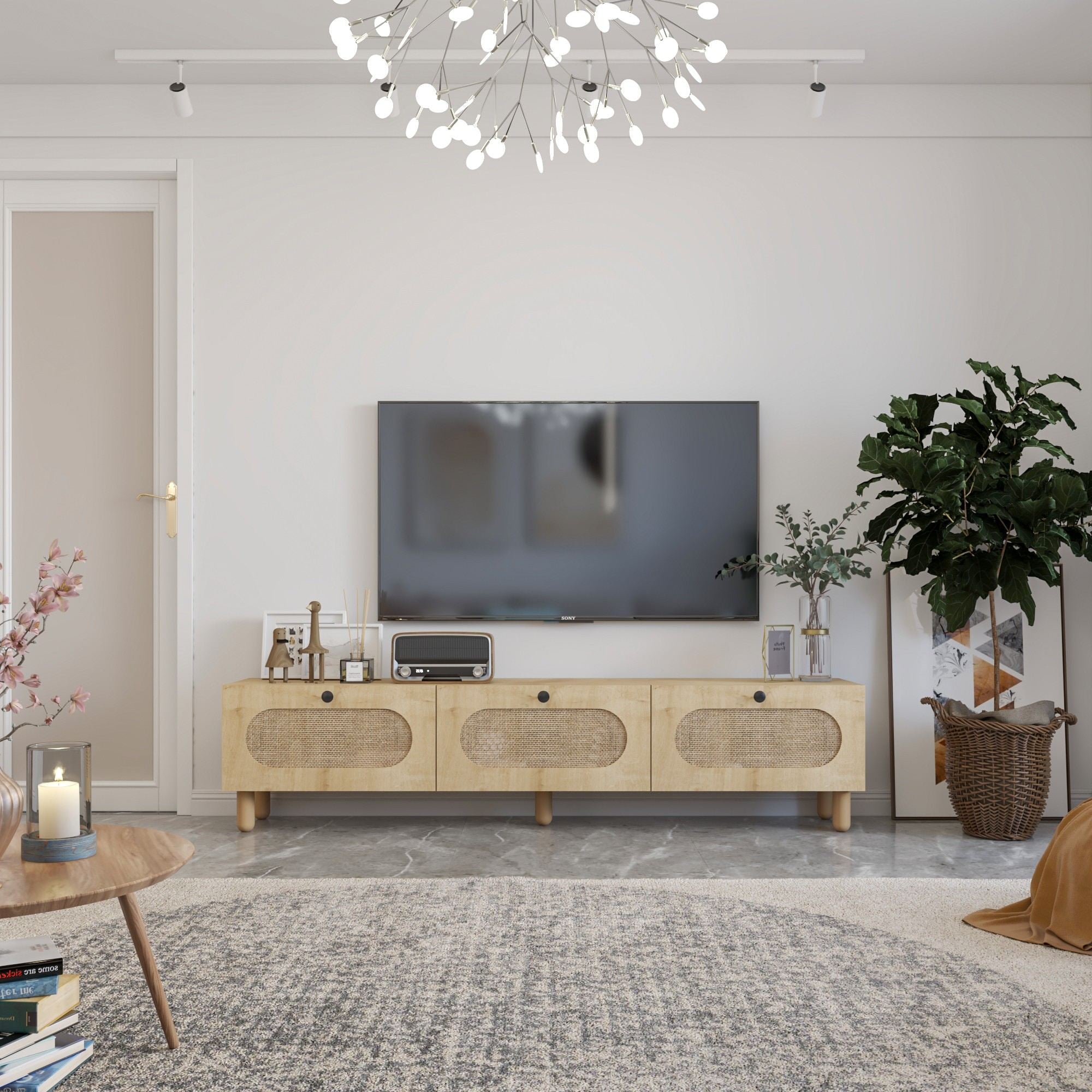 Móvel de TV – 180cm – Carvalho Safira – MDF