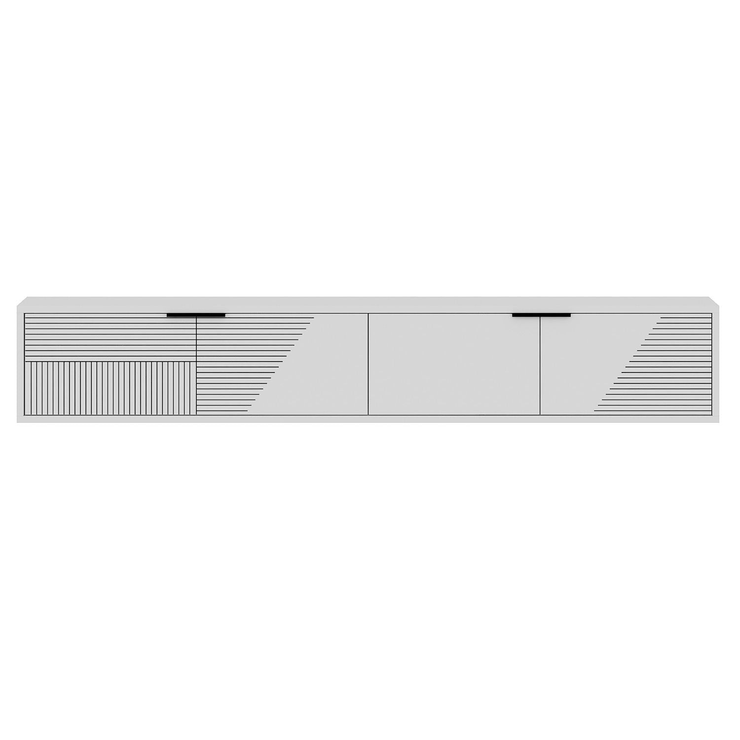 Móvel de TV – 180cm x 30cm x 30cm – Branco – MDF revestido de melamina