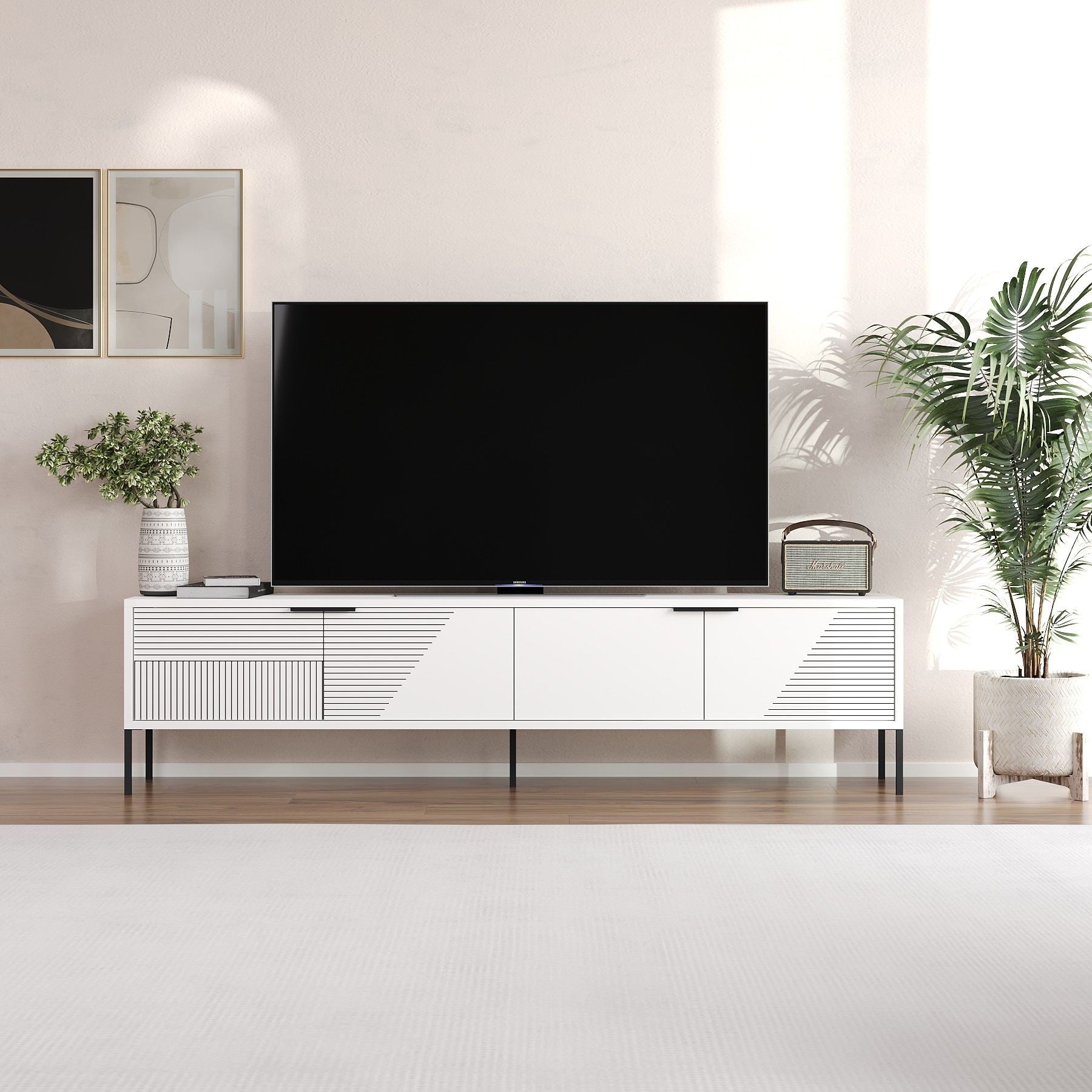 Móvel de TV – 180 cm – Branco – MDF