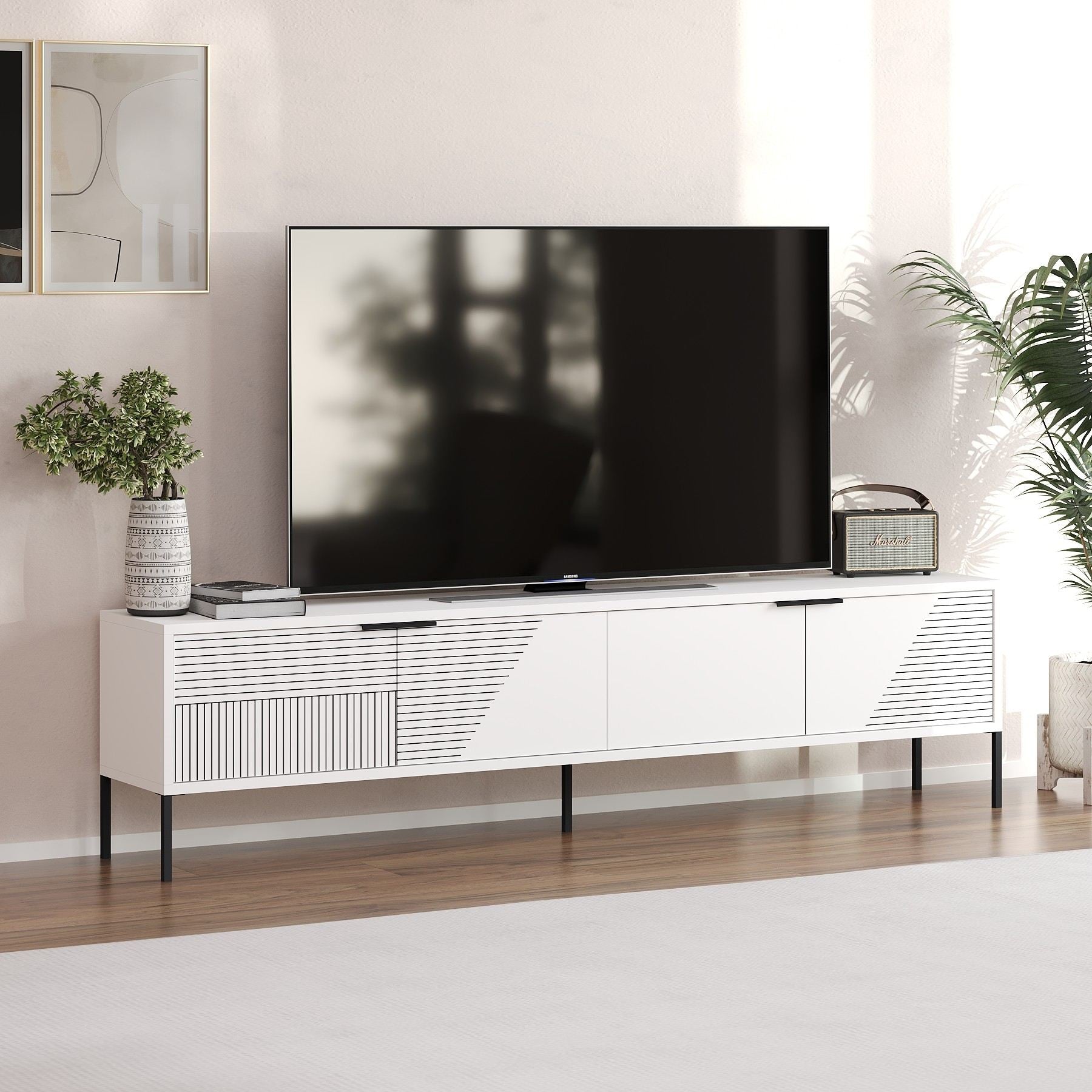 Móvel de TV – 180 cm – Branco – MDF
