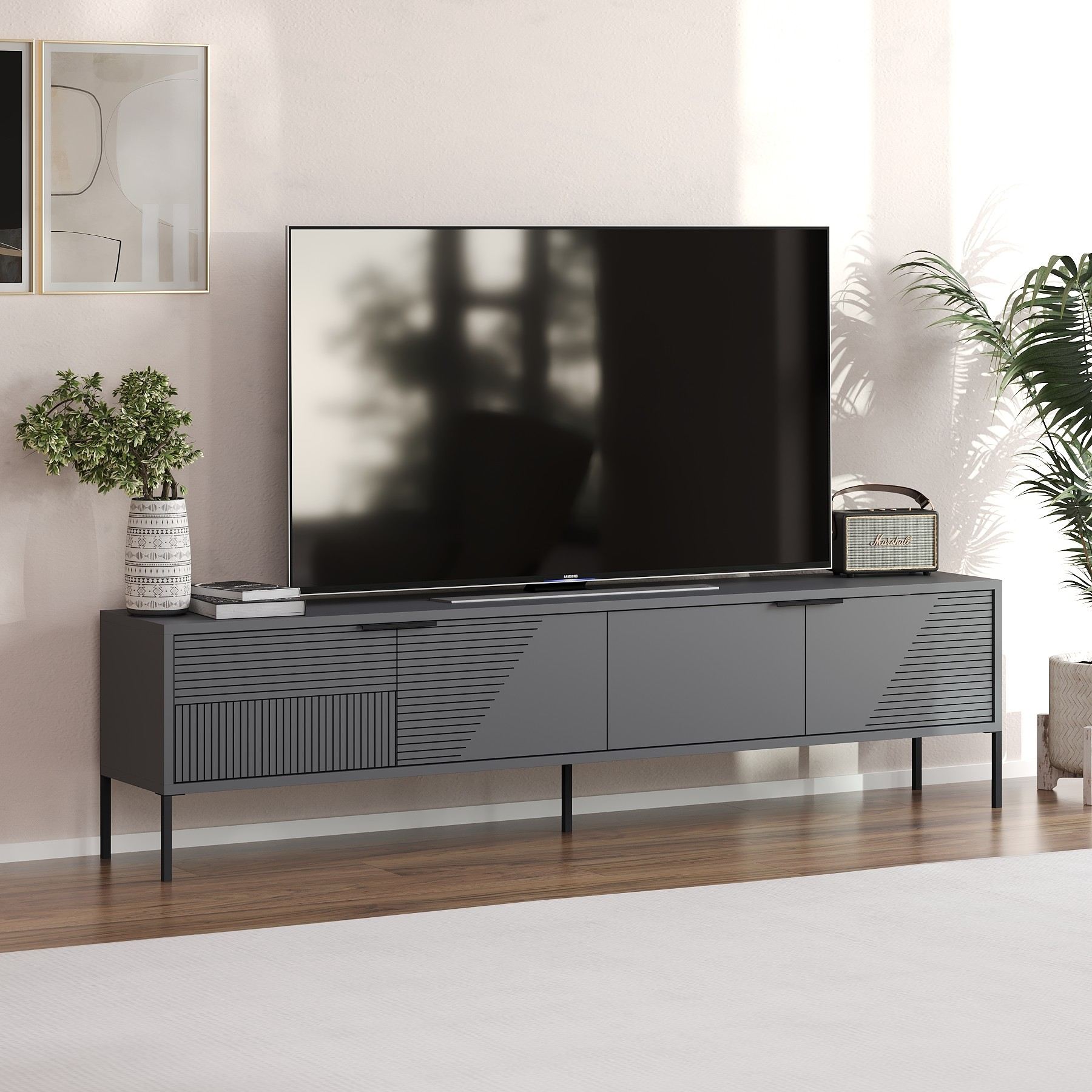 Móvel de TV – 180cm x 45cm x 30cm – Antracite – MDF