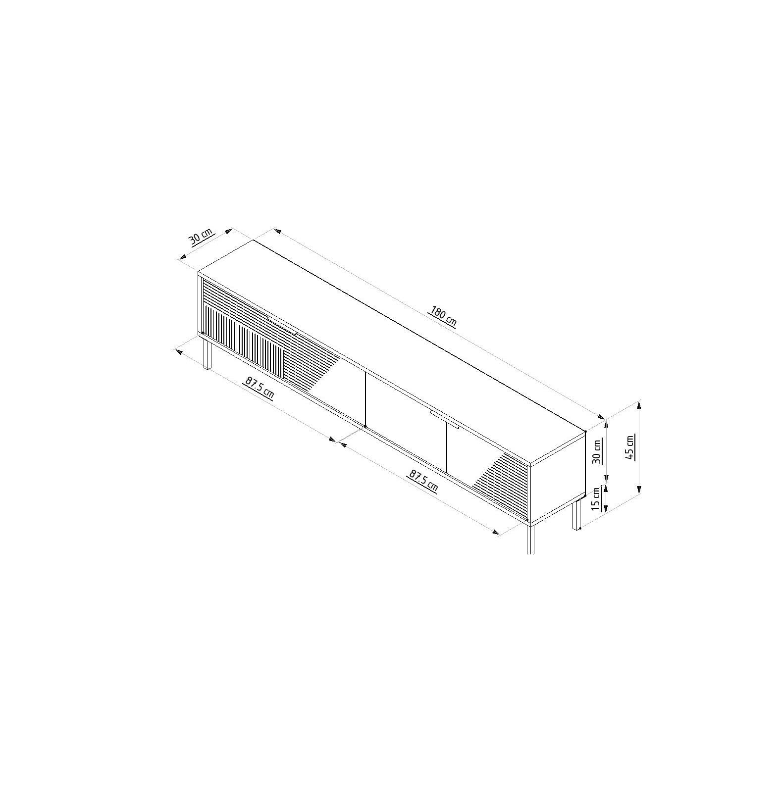 Móvel de TV – 180cm x 45cm x 30cm – Antracite – MDF