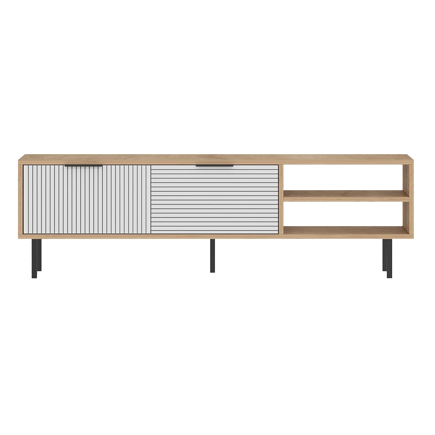 Móvel de TV – 150cm x 45cm x 30cm – Carvalho Safira e Branco – MDF