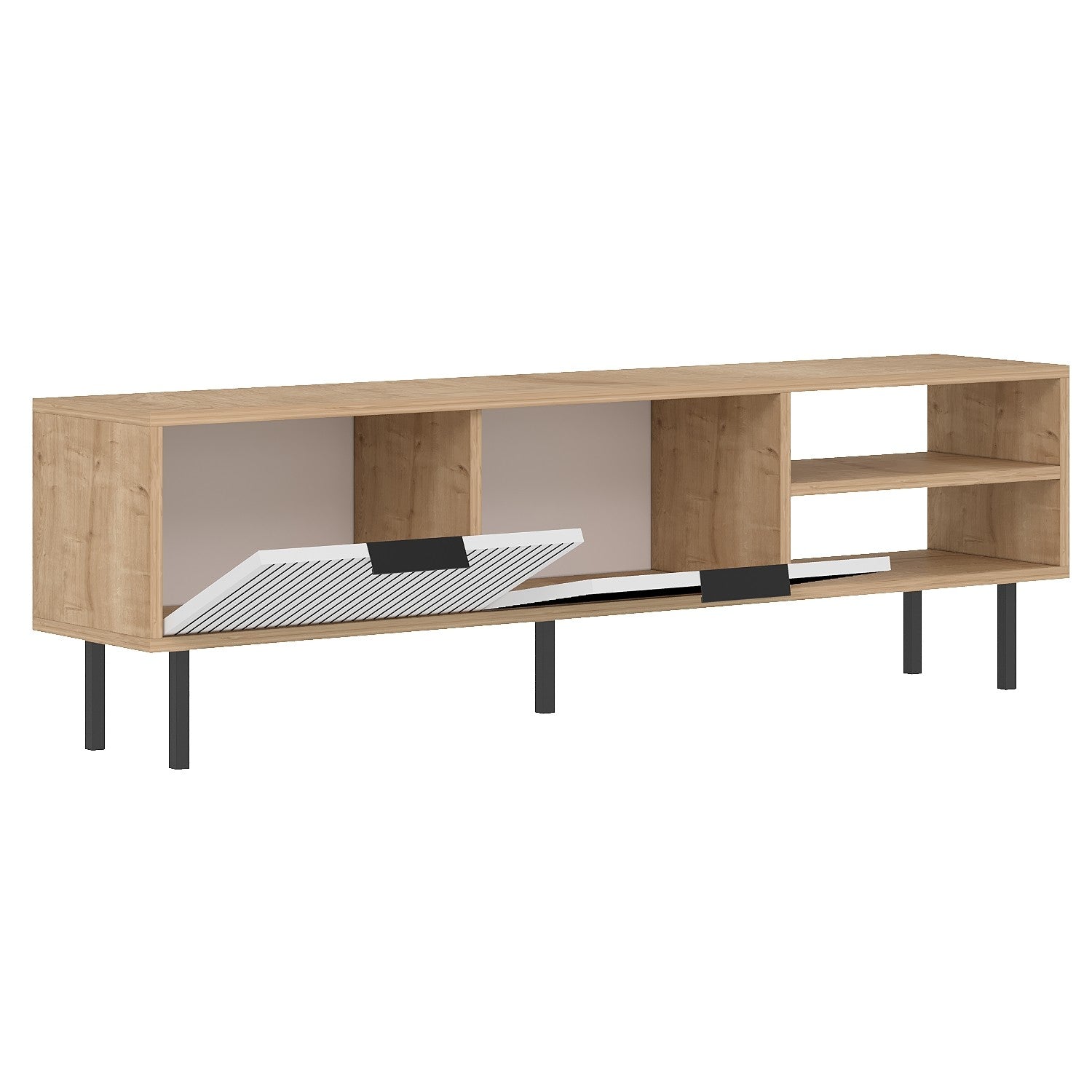 Móvel de TV – 150cm x 45cm x 30cm – Carvalho Safira e Branco – MDF