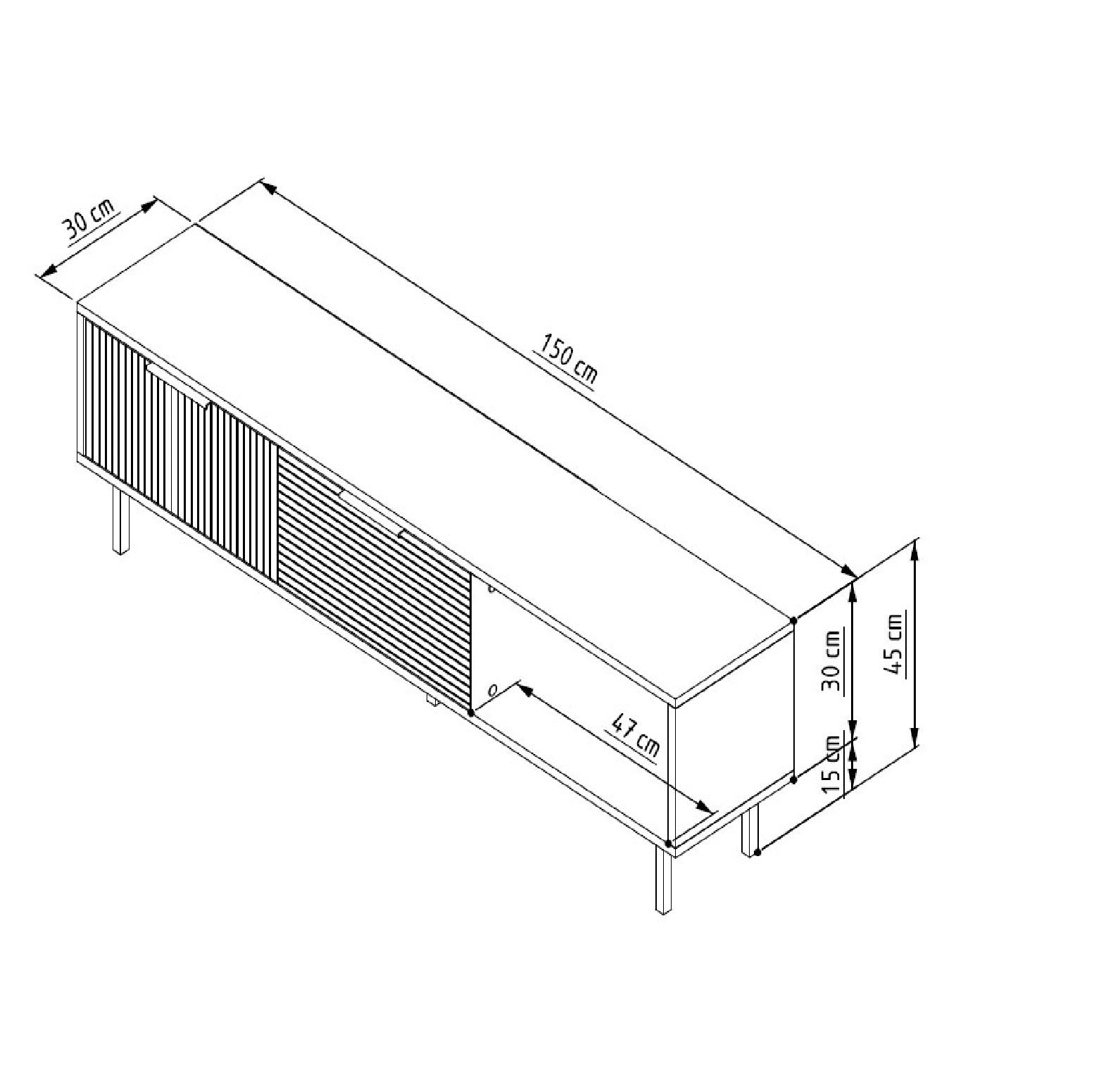 Móvel de TV – 150cm x 45cm x 30cm – Carvalho Safira e Branco – MDF