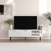 Estante de TV – 150 cm x 45 cm x 30 cm – Branca – Aglomerado revestido de melamina