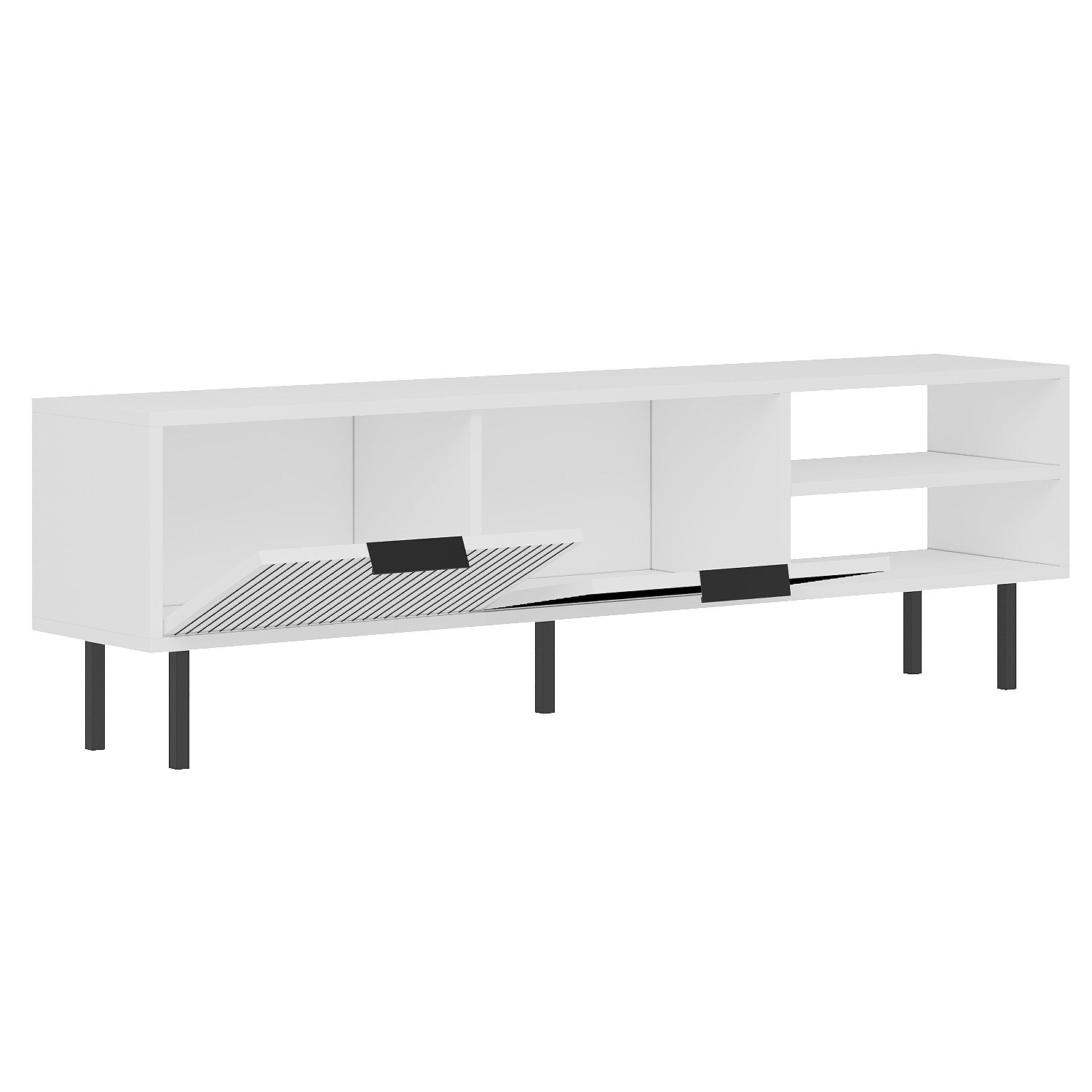 Estante de TV – 150 cm x 45 cm x 30 cm – Branca – Aglomerado revestido de melamina