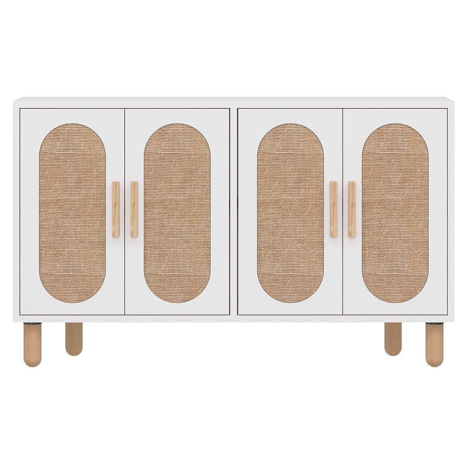Aparador de Painel de Partículas Revestido com Melamina – 120cm x 73cm x 30cm – Branco