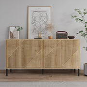 Aparador de Aglomerado – 150cm x 75cm x 36cm – Carvalho Safira – Aglomerado revestido de melamina