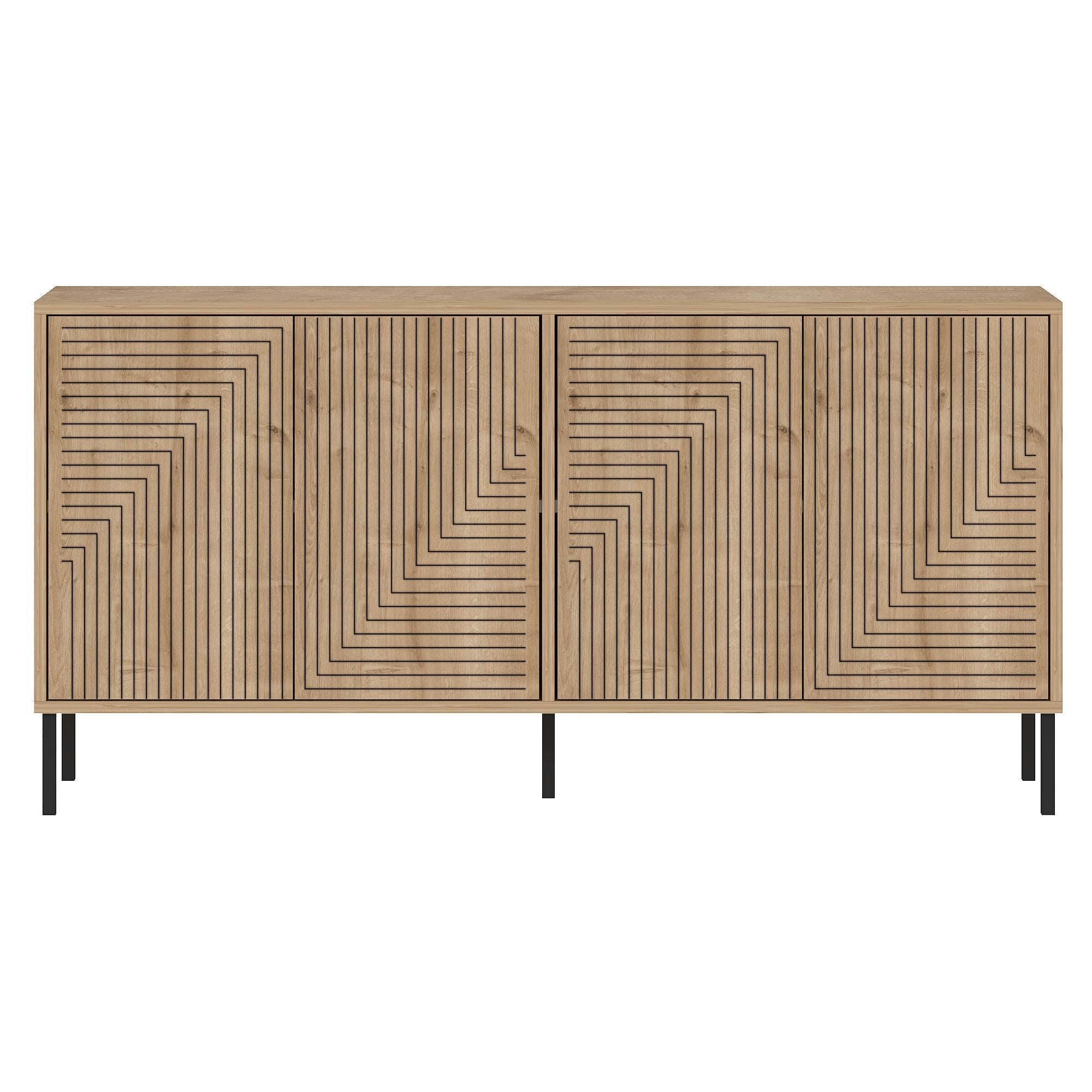 Aparador de Aglomerado – 150cm x 75cm x 36cm – Carvalho Safira – Aglomerado revestido de melamina