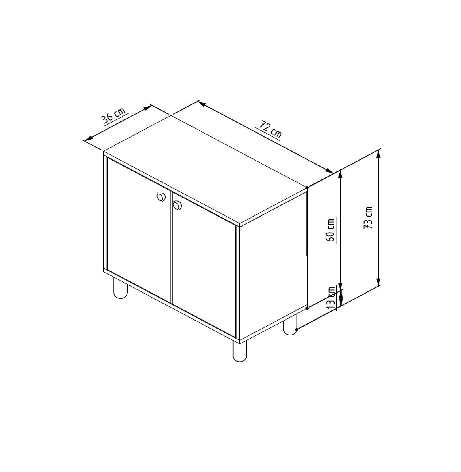 Armário Multiuso – 72cm x 73cm x 36cm – Nogueira – MDF