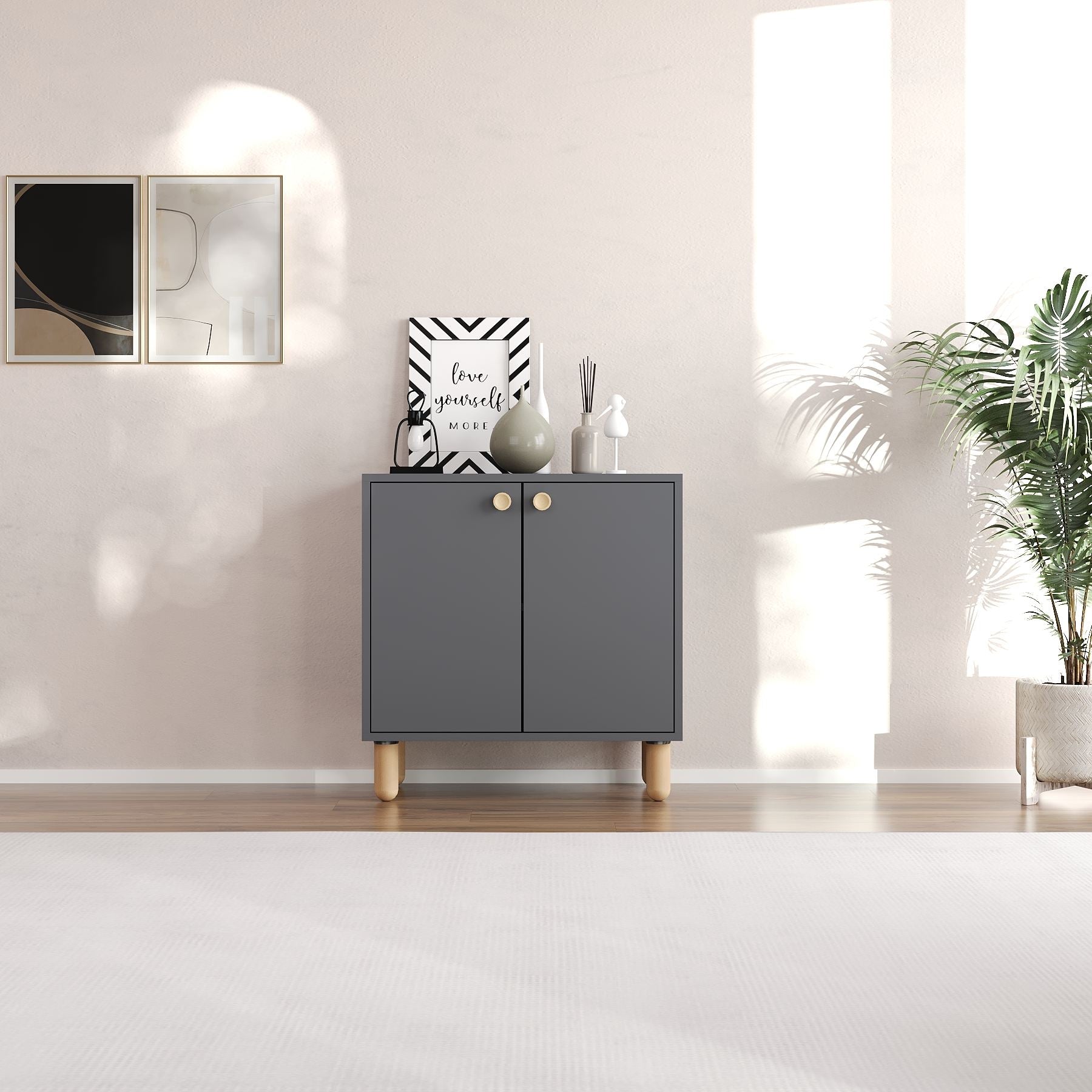 Armário Multiuso – 72 cm x 73 cm x 36 cm – Antracite – MDF