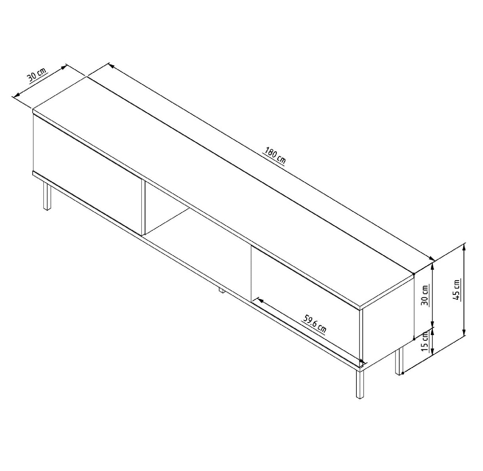Móvel de TV – 180 cm x 45 cm x 30 cm – Antracite – MDF