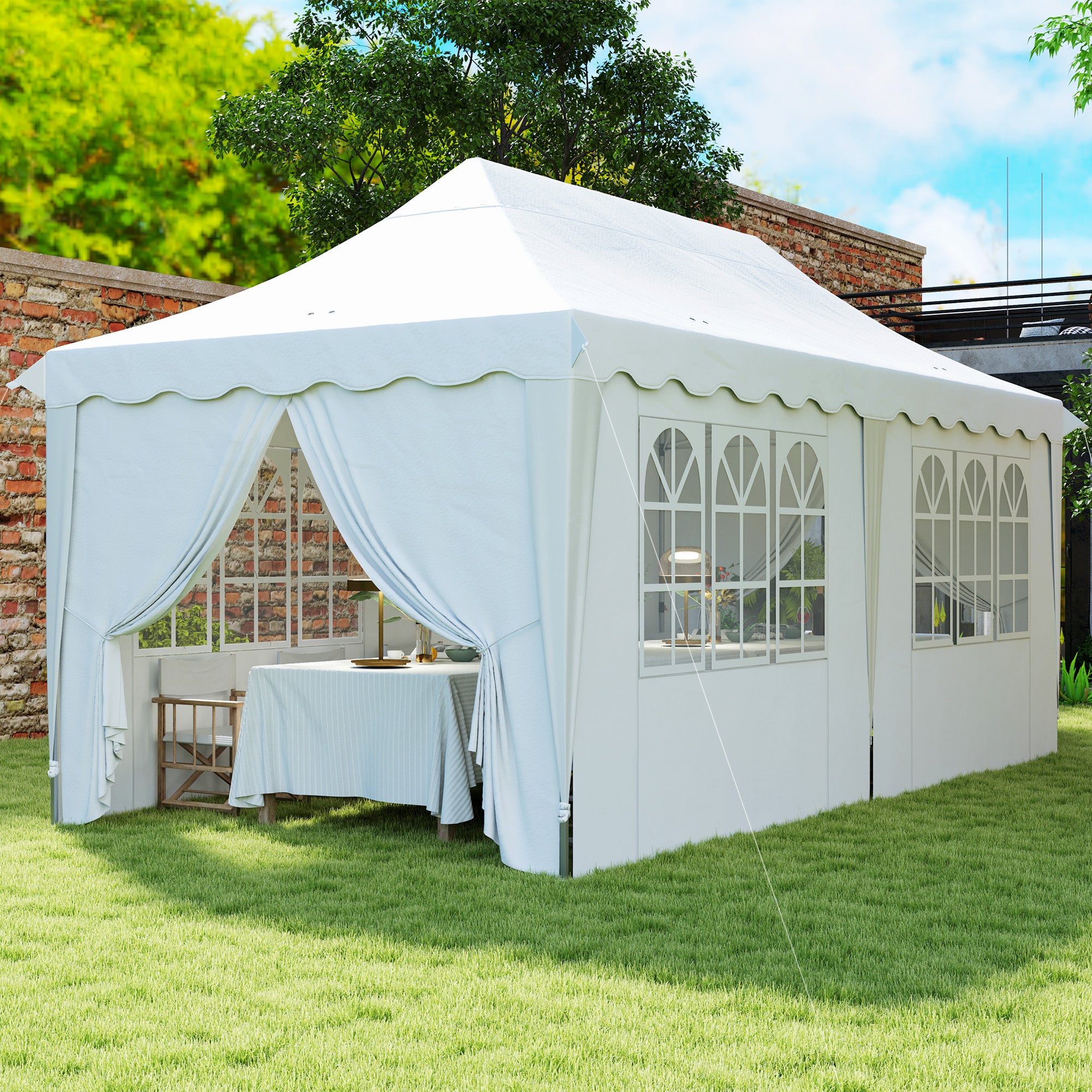 Tenda Dobrável Pop Up 596x300x315 cm - Branco