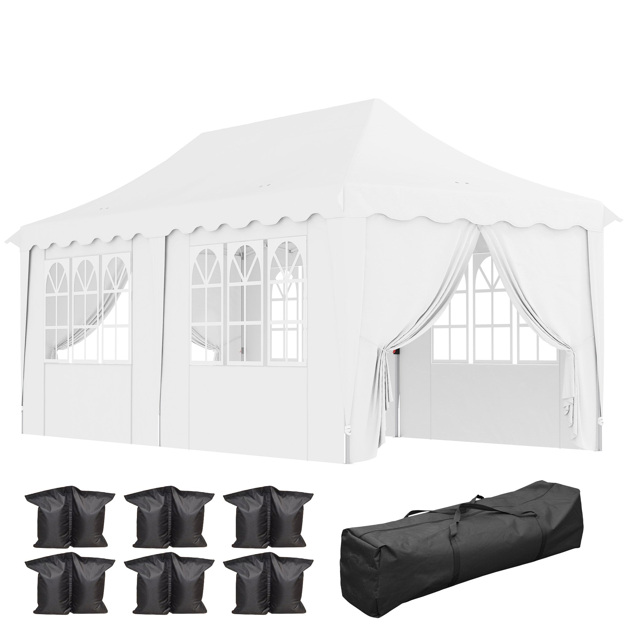 Tenda Dobrável Pop Up 596x300x315 cm - Branco