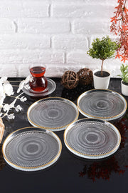 Conjunto de Pratos de Sobremesa – 16 cm – Transparente – Vidro