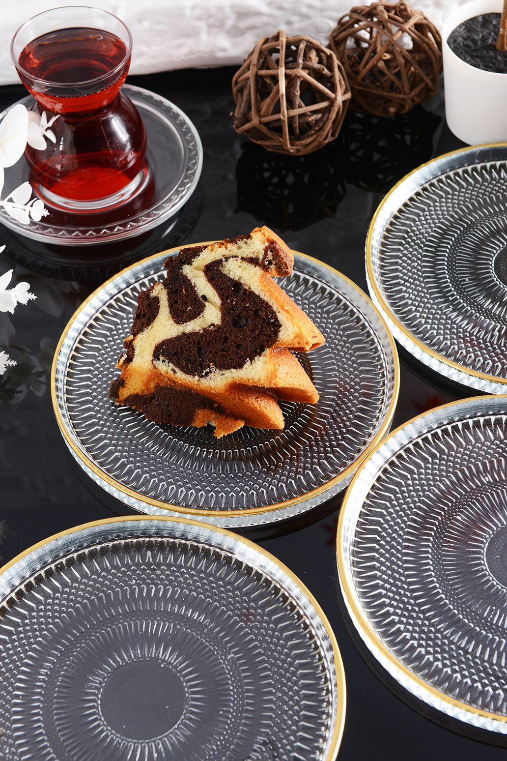 Conjunto de Pratos de Sobremesa – 16 cm – Transparente – Vidro