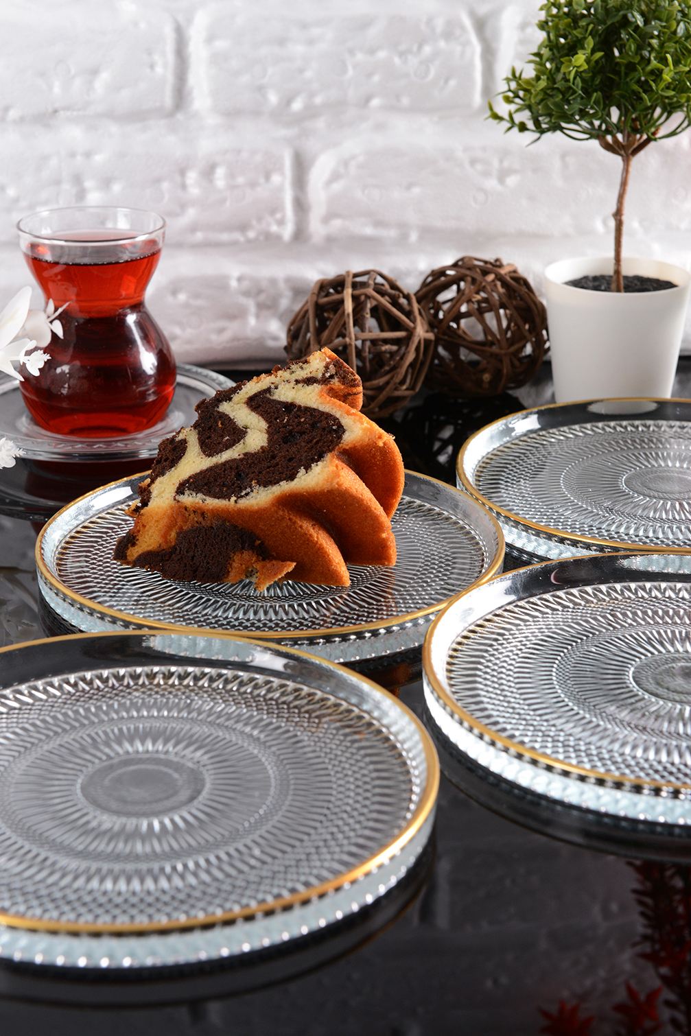 Conjunto de Pratos de Sobremesa – 16 cm – Transparente – Vidro