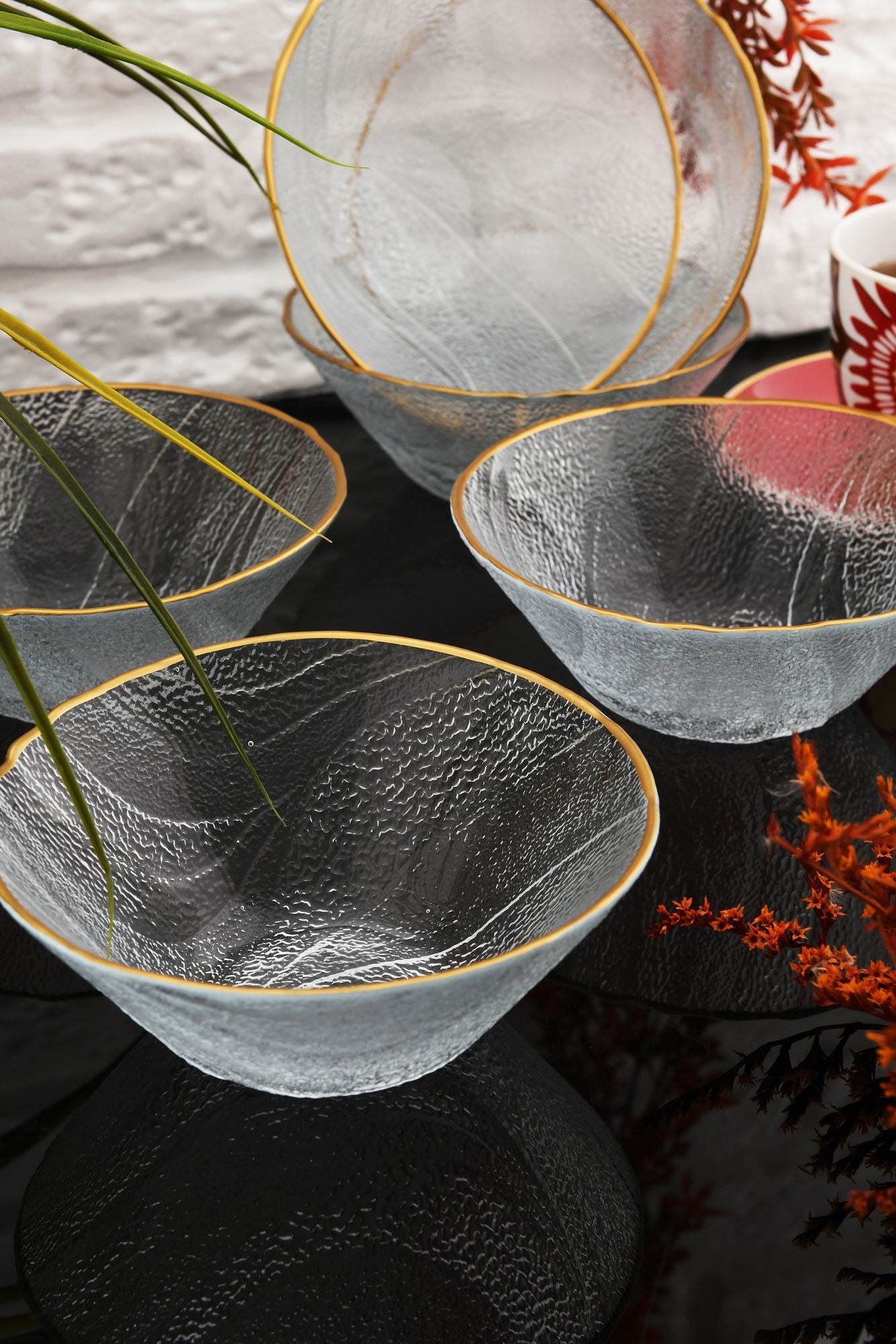 Conjunto de tigelas de vidro – 14 x 14 x 6 cm – Transparente