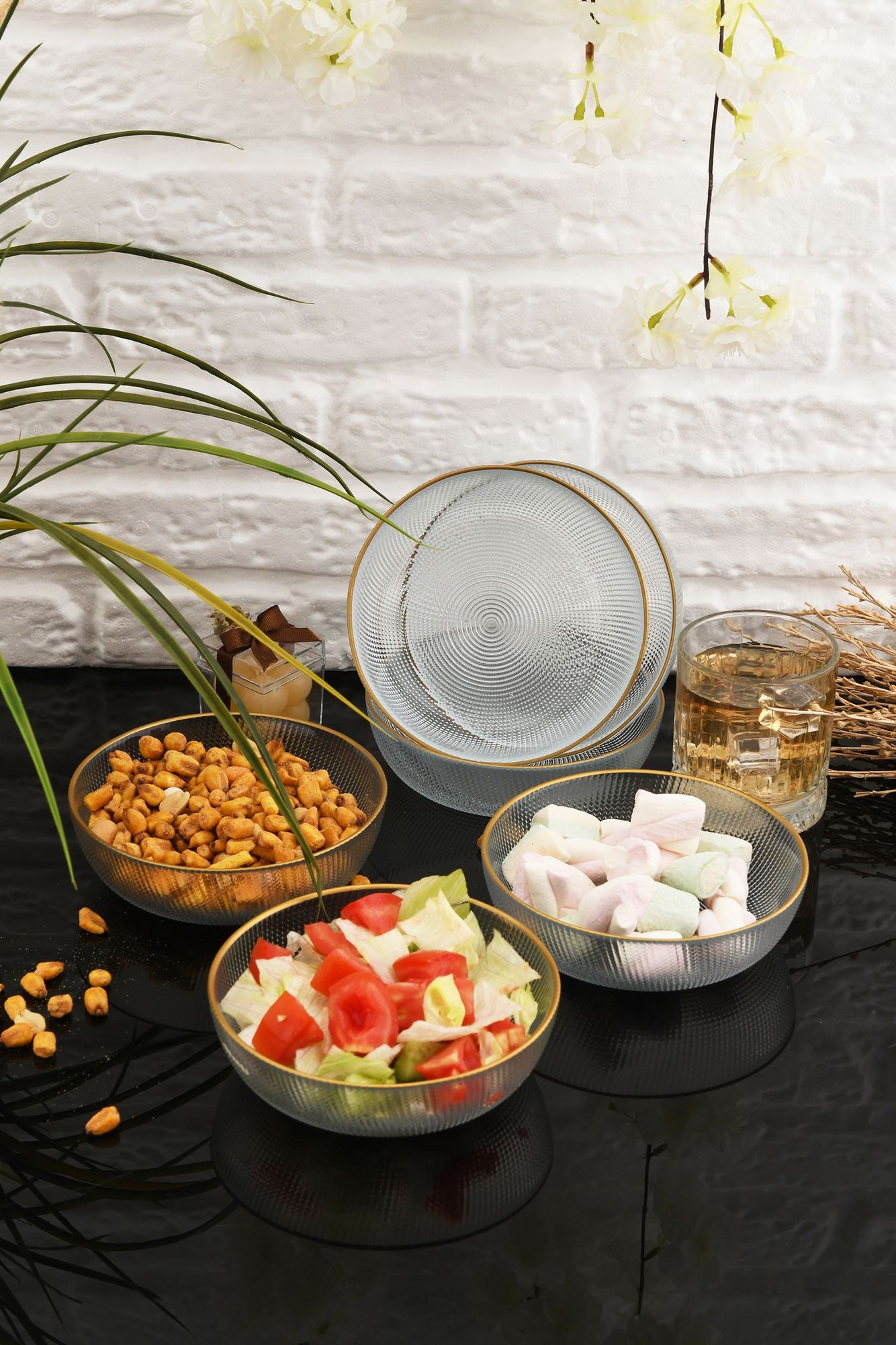 Conjunto de Tigelas de Vidro – 14 x 14 x 4 cm – Transparente