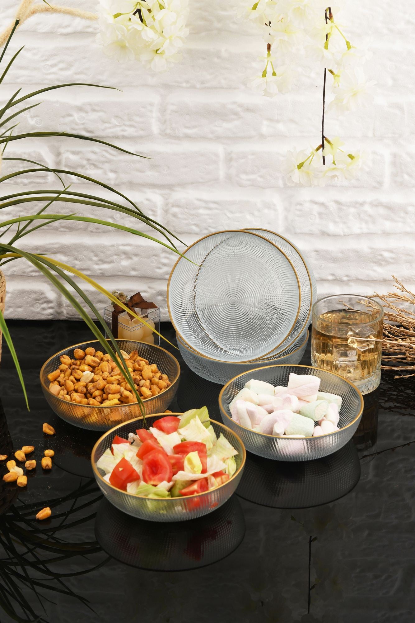 Conjunto de Tigelas de Vidro – 14 x 14 x 4 cm – Transparente