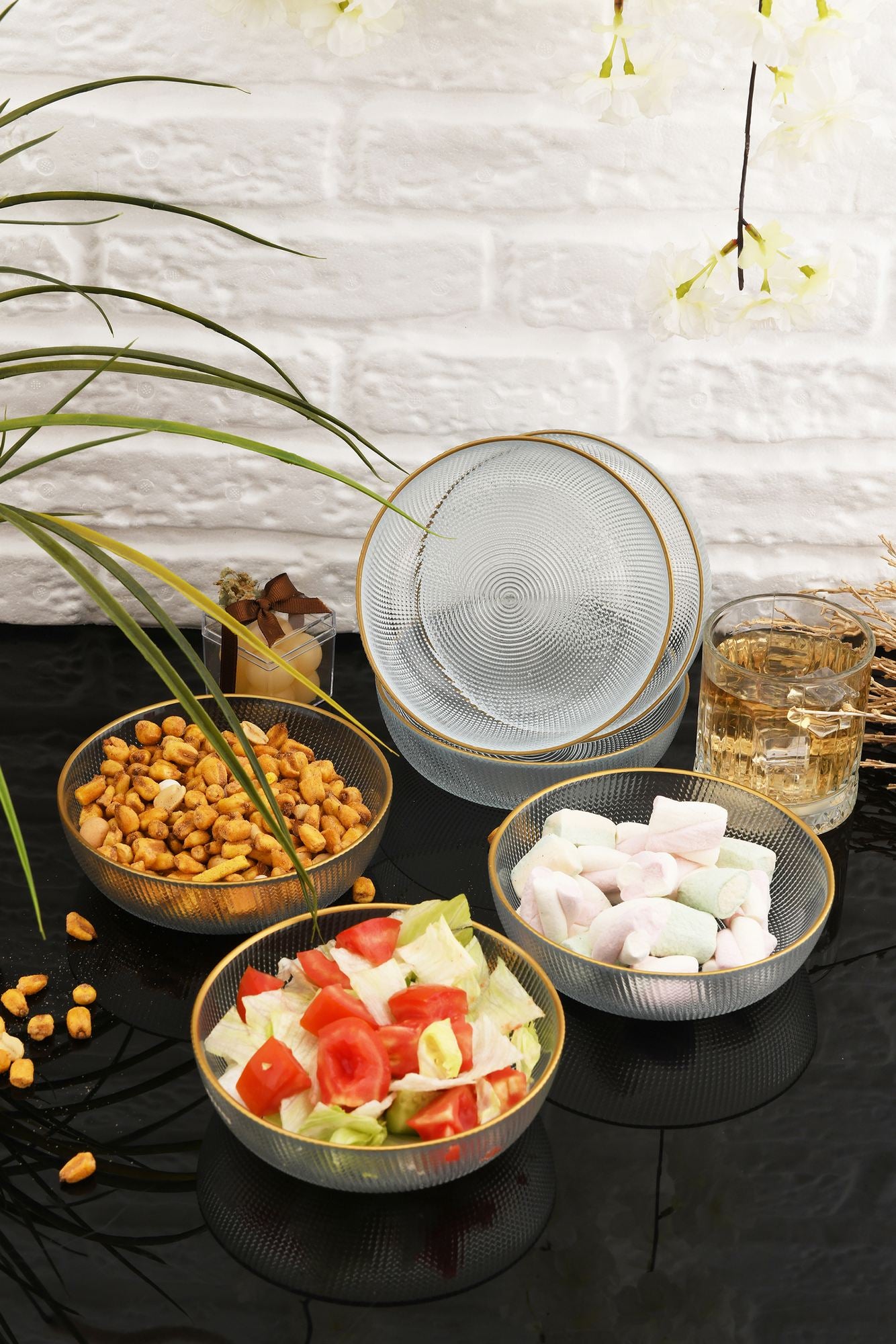 Conjunto de Tigelas de Vidro – 14 x 14 x 4 cm – Transparente