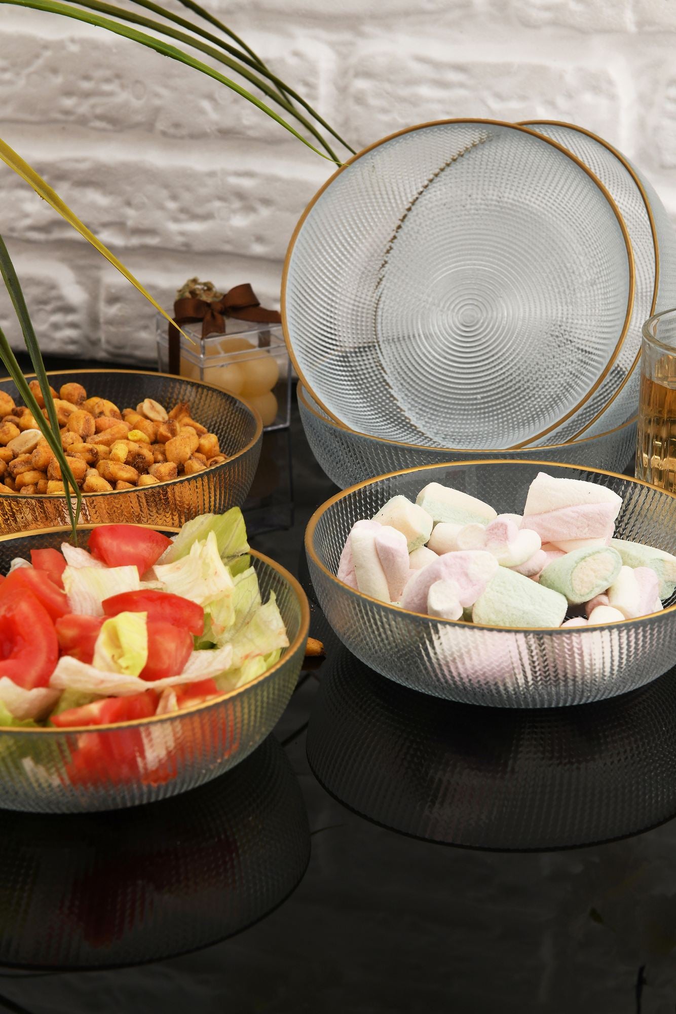 Conjunto de Tigelas de Vidro – 14 x 14 x 4 cm – Transparente