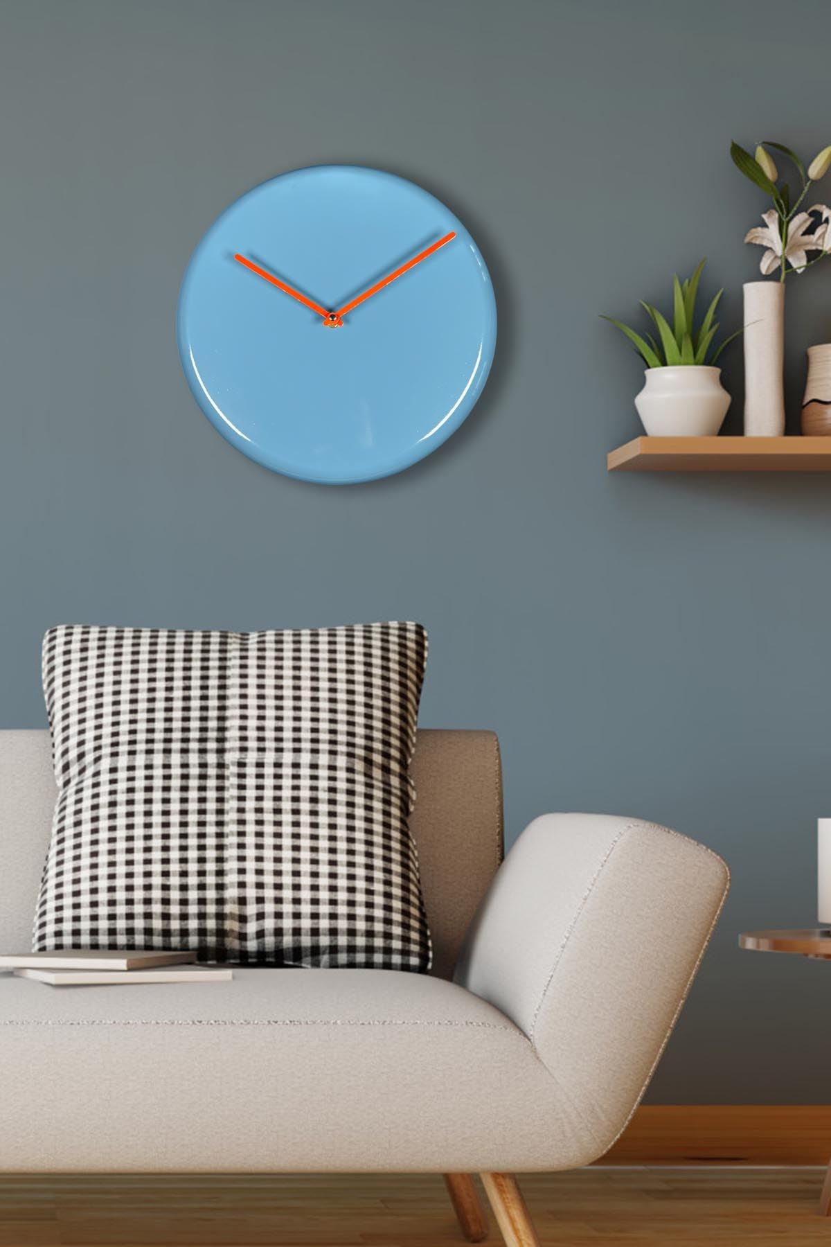 Relógio de Parede Decorativo 100% Alumínio 30x30 cm, Silencioso – 30Sivmet Azul (332CDC1104)