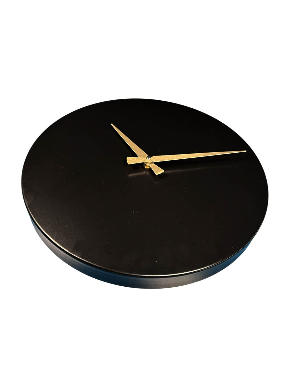 35Sivmet Black — Relógio de Parede Decorativo 100% Alumínio, 35x35 cm, Mecanismo Silencioso