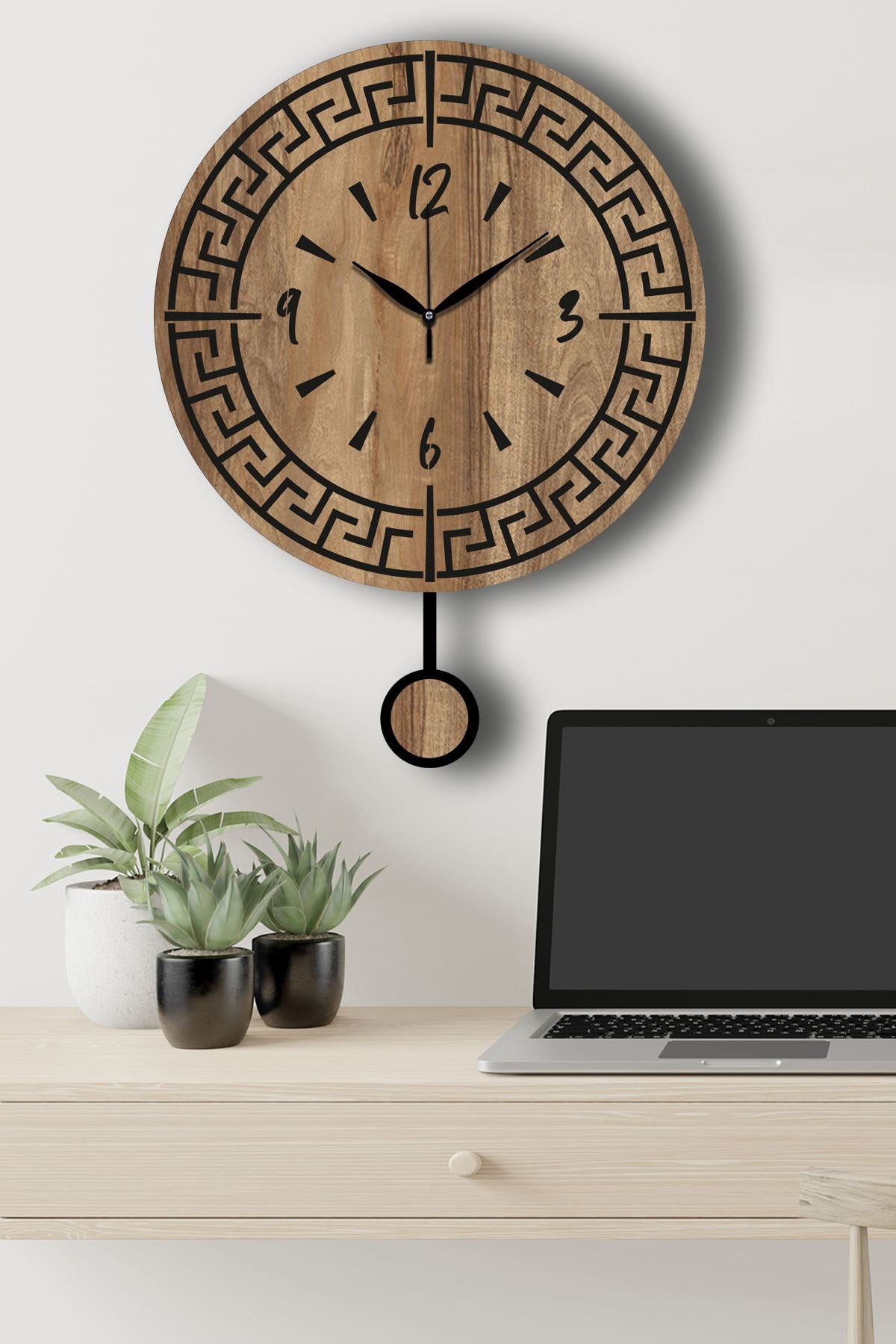 Relógio de Parede Decorativo MDF 39 cm – Cor Nogueira | Vlnt113Mo