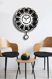 Relógio de Parede Decorativo Vlnt114Gu, Prateado/Preto, MDF, Ø39 cm, Tampa em Acrílico (39 x 50 cm)