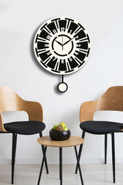 Relógio de Parede Decorativo em MDF 39 cm – Creme e Preto – Vlnt114Kr (332CDC1131)
