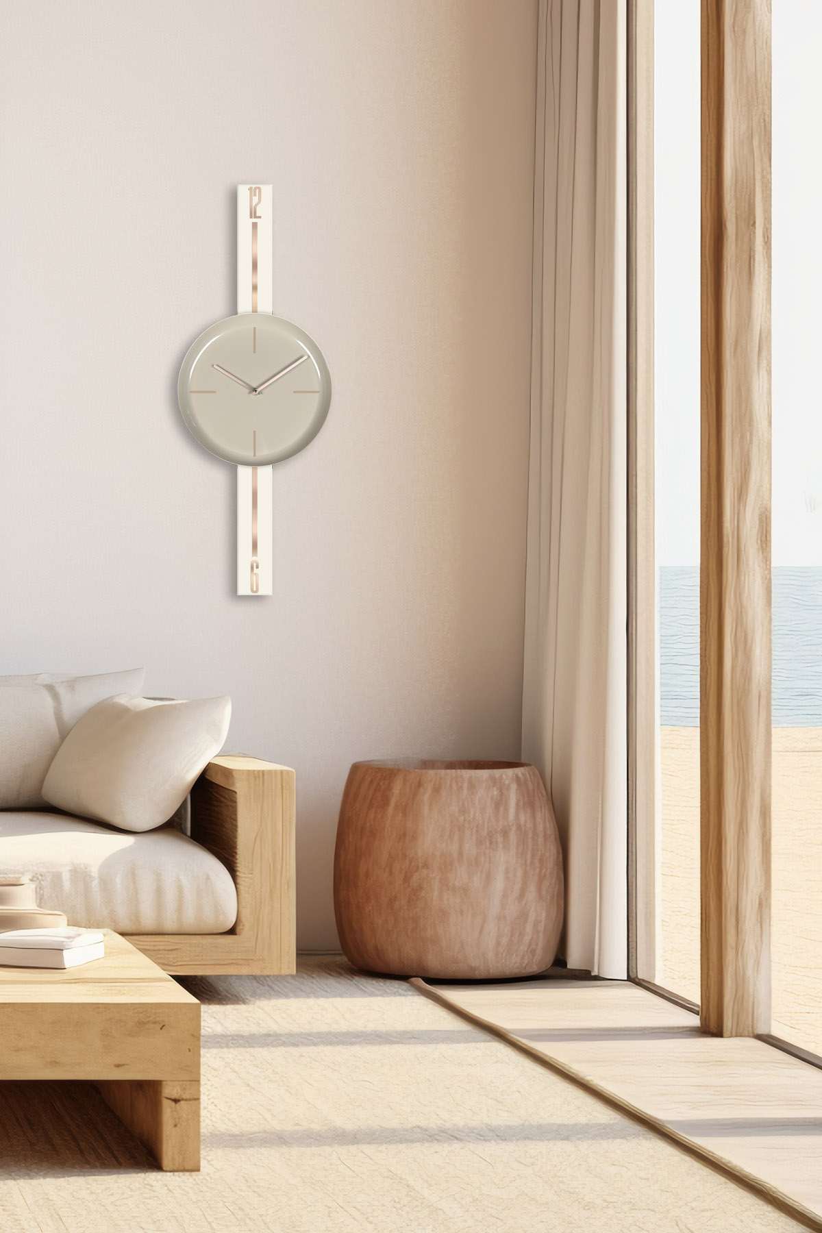 Relógio de Parede Decorativo em Aço (100%), Ø30 cm, Creme Cappuccino – Vlnt103Krcp | 332CDC1133