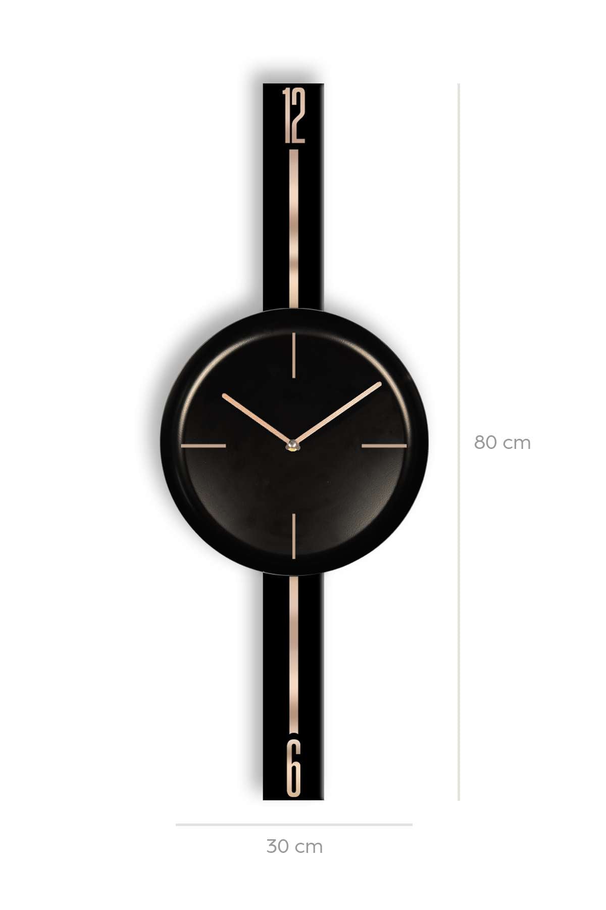 Relógio de Parede Decorativo em Aço 100% - Preto - 30x80 cm (Vlnt103Syhsyh)