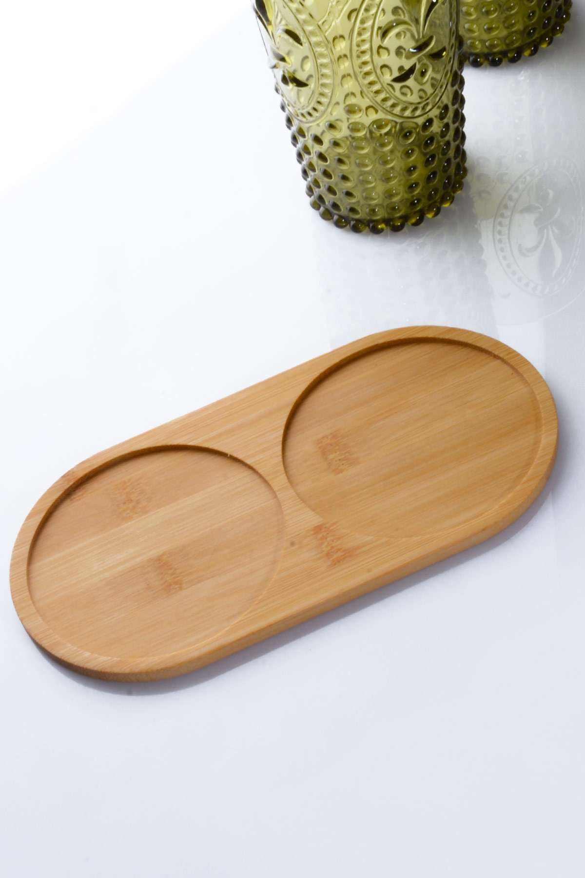 Suporte para dispensador de óleo – 23 x 12 x 2 cm – Cor de madeira – Bambu