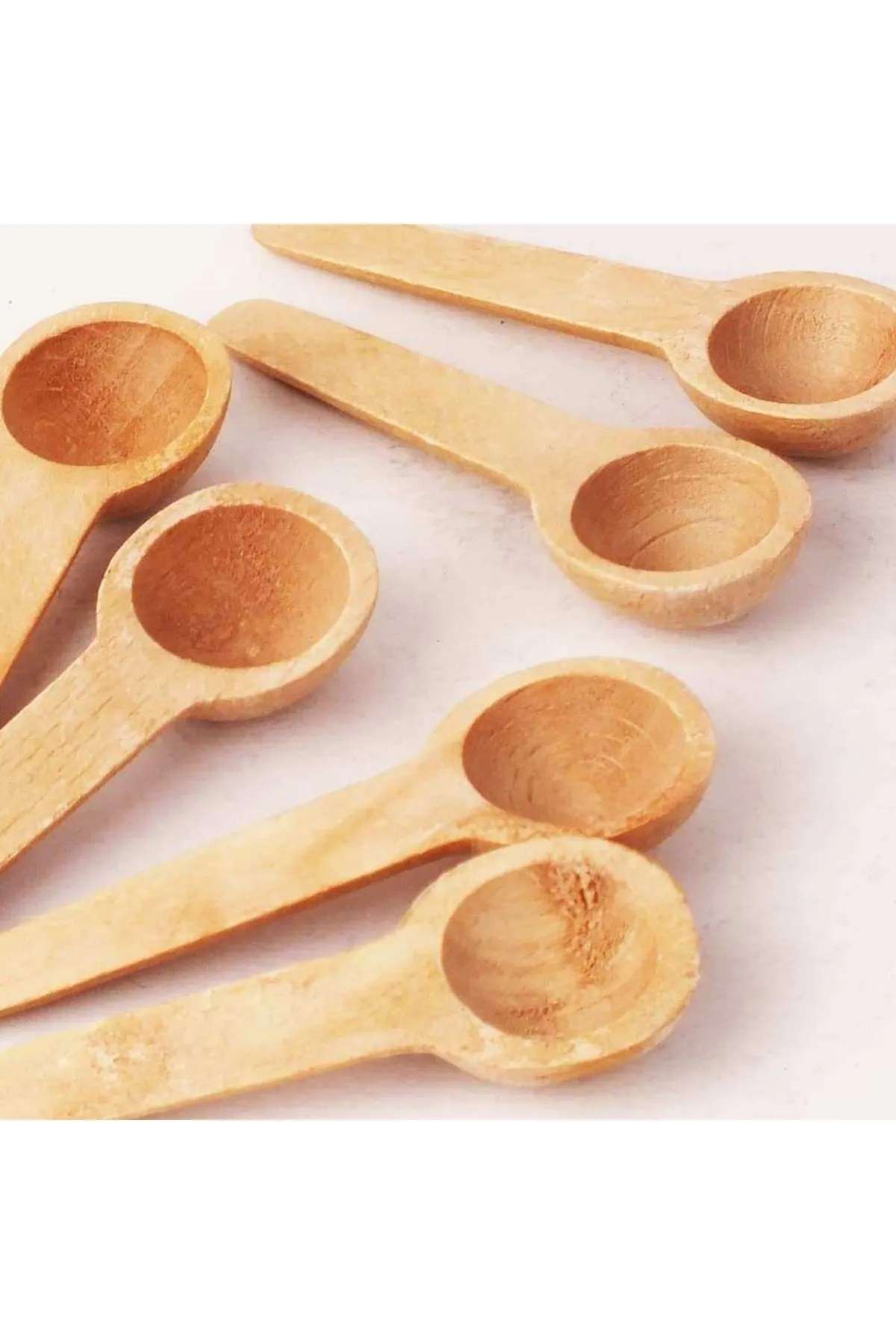 Conjunto de Colheres de Bambu – 2,5 x 7,5 cm – Cor de madeira