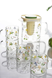 Conjunto de cozinha de vidro – 13 x 13 x 10 cm, copos de 5,5 x 5,5 x 5 cm – Transparente