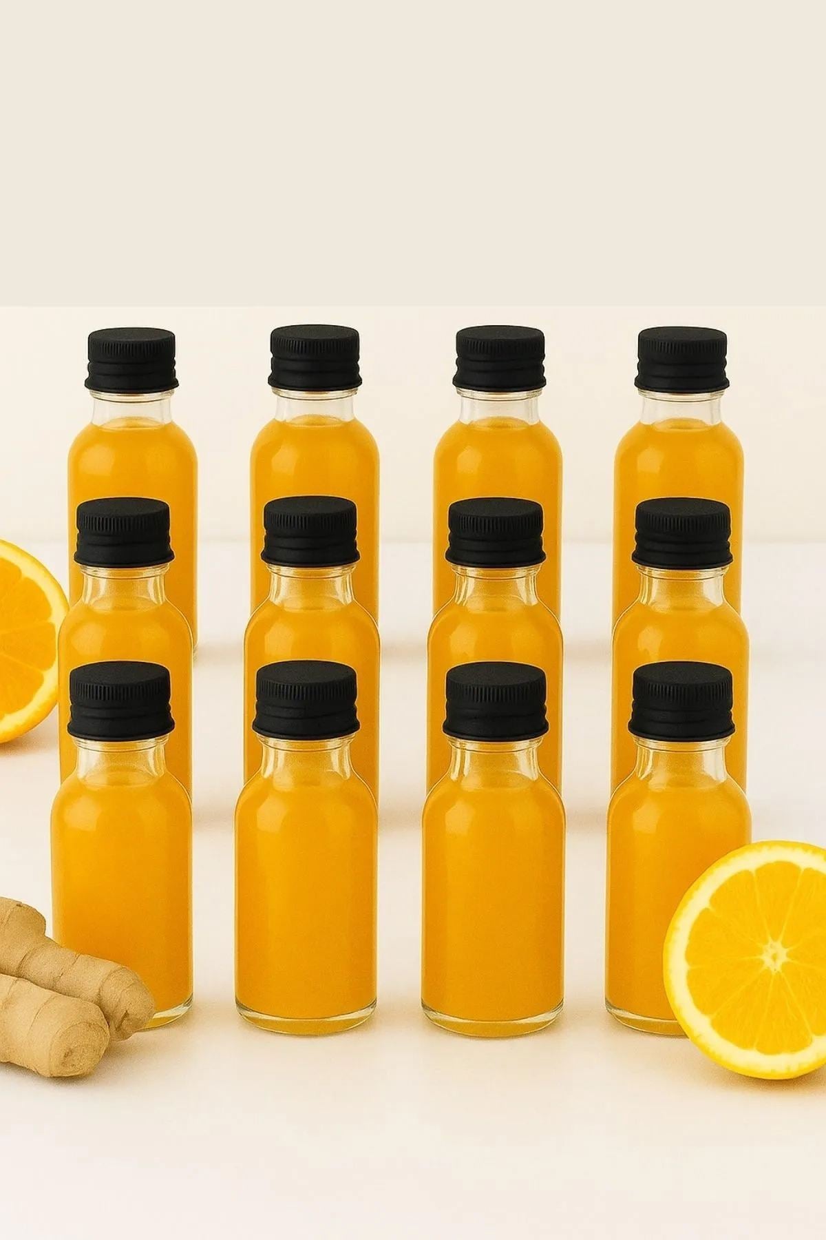 Conjunto de Garrafas de Vidro – 3,3 x 7,8 cm – Transparente e Preto – Vidro