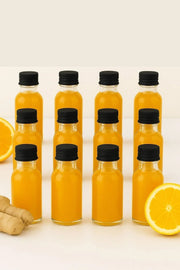 Conjunto de Garrafas de Vidro – 3,3 x 7,8 cm – Transparente e Preto – Vidro